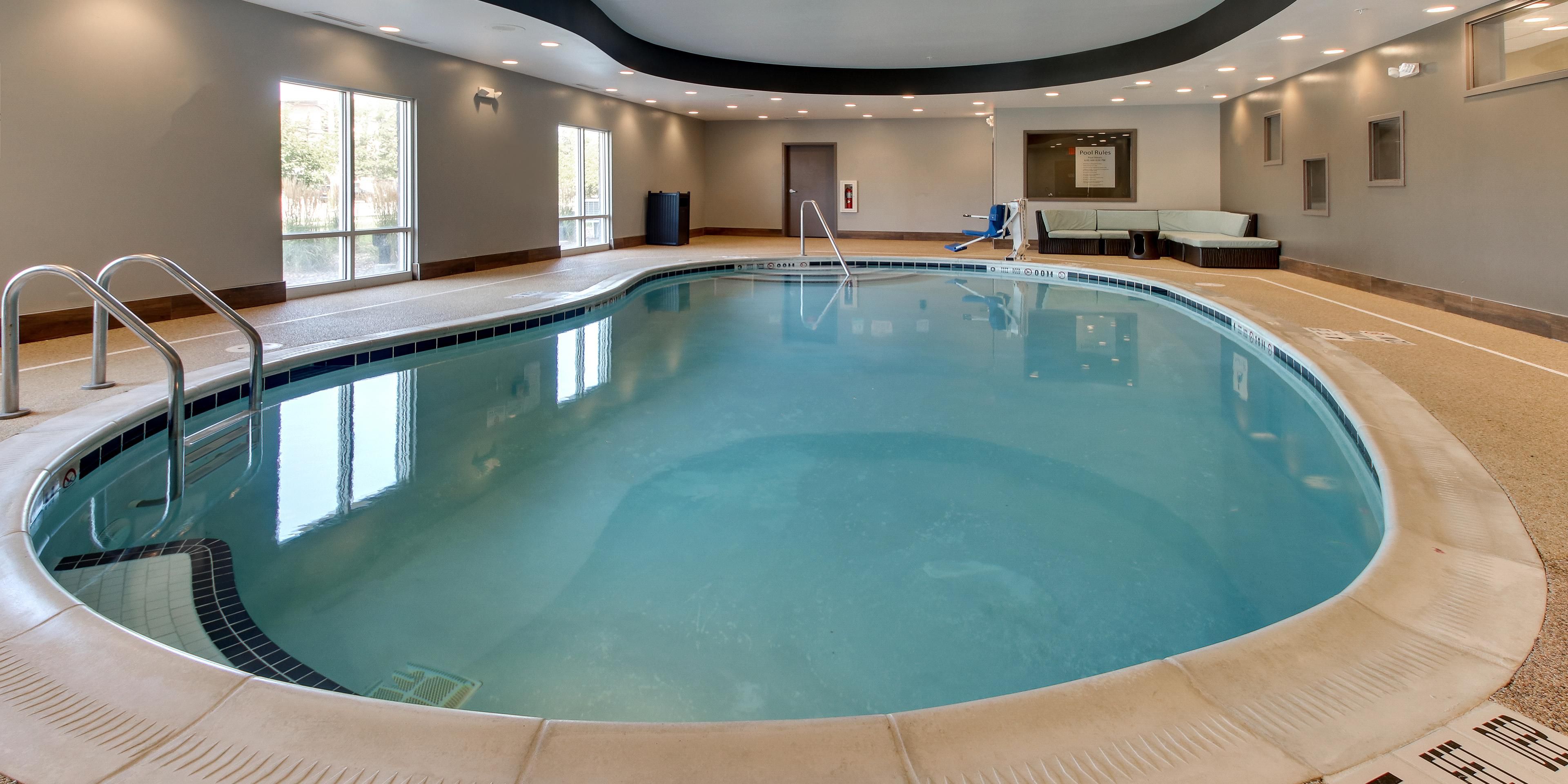 Stop in at the desk, as we are following all State & Local COVID guidelines for your safety! Our HEATED SALT WATER pool is designed to make any kid smile and business traveler unwind from an active day. Fresh towels are always on hand and don't forget to visit our Wellness Station in the hotel lobby, complete with healthy snacks and sports drinks.