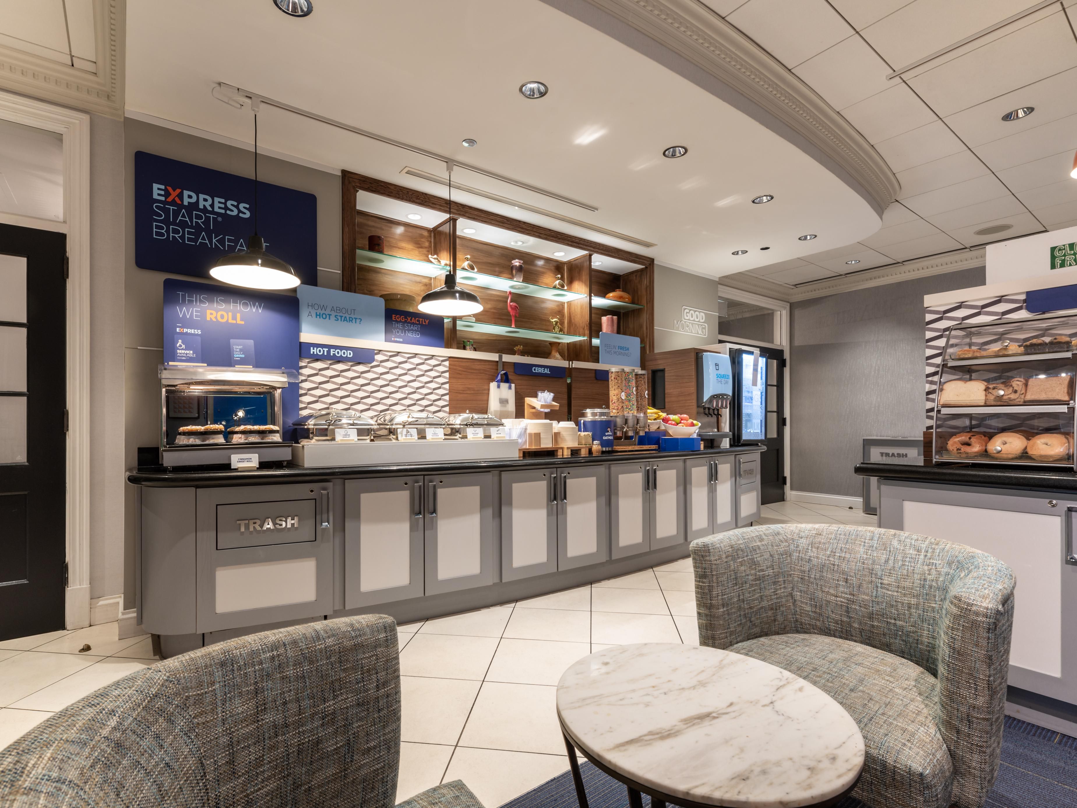 The Holiday Inn Express Chicago Magnificent Mile is newly renovated with 174 cozy rooms available for you to immerse yourself in for the night. Our Grand Lobby/Solarium & Breakfast Bar area has a new touch of personality with a modern appeal to corporate & leisure travelers. (as of April 2019)