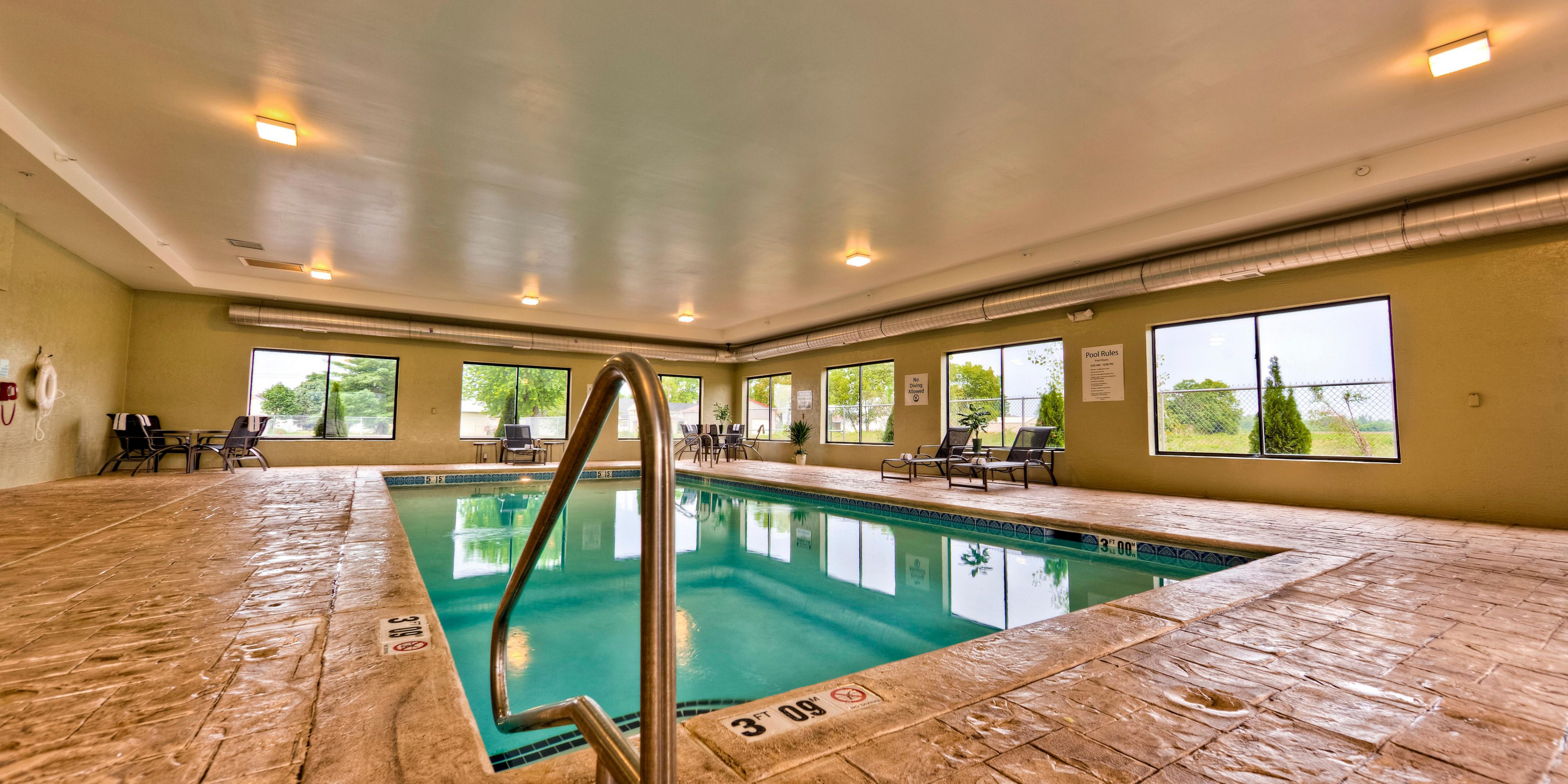 Enjoy our heated indoor pool, available 24 hours a day for guest use. 