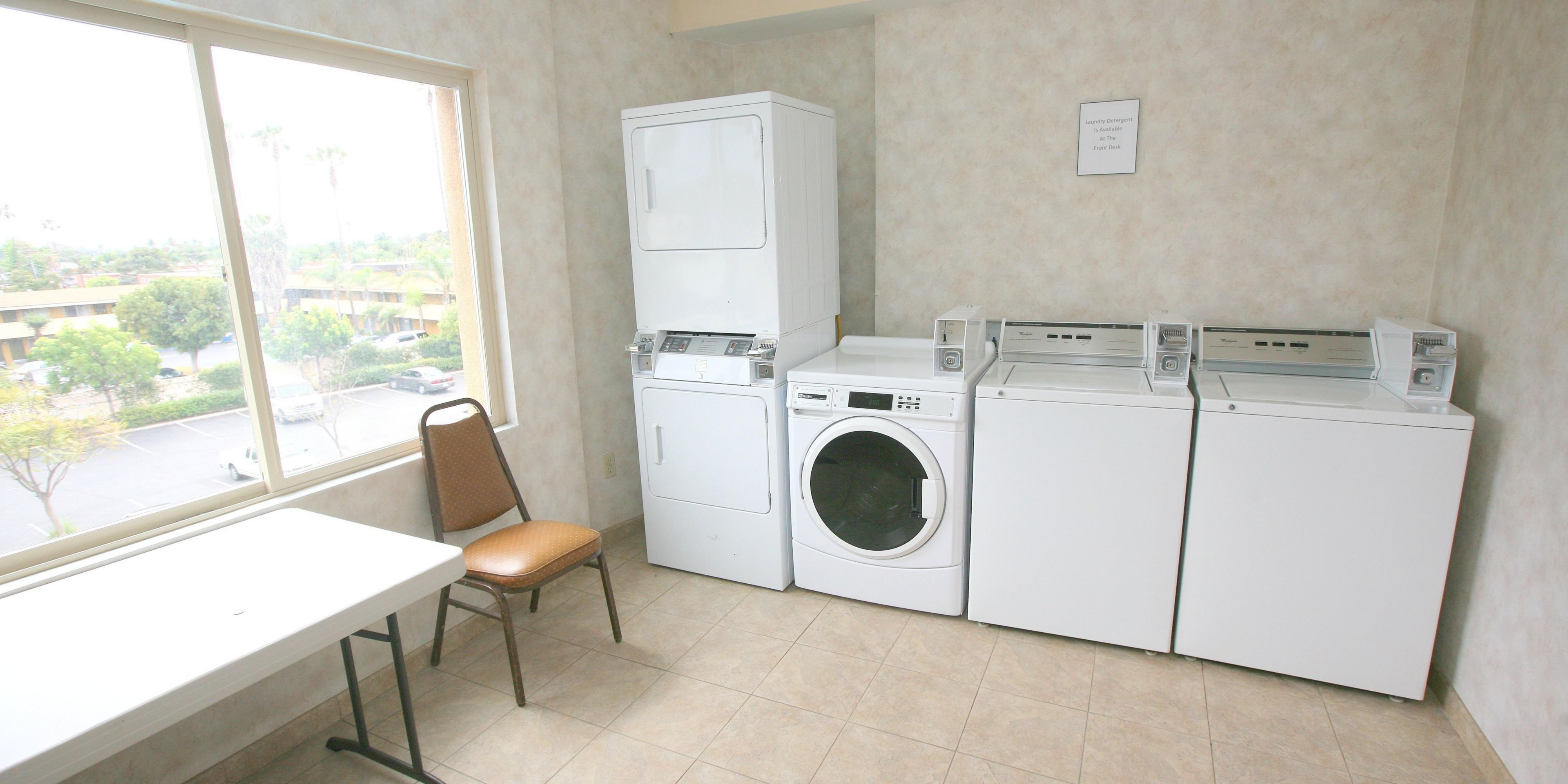 The Holiday Inn Express San Diego South - Chula Vista offers self-service, coin operated, guest laundry.
