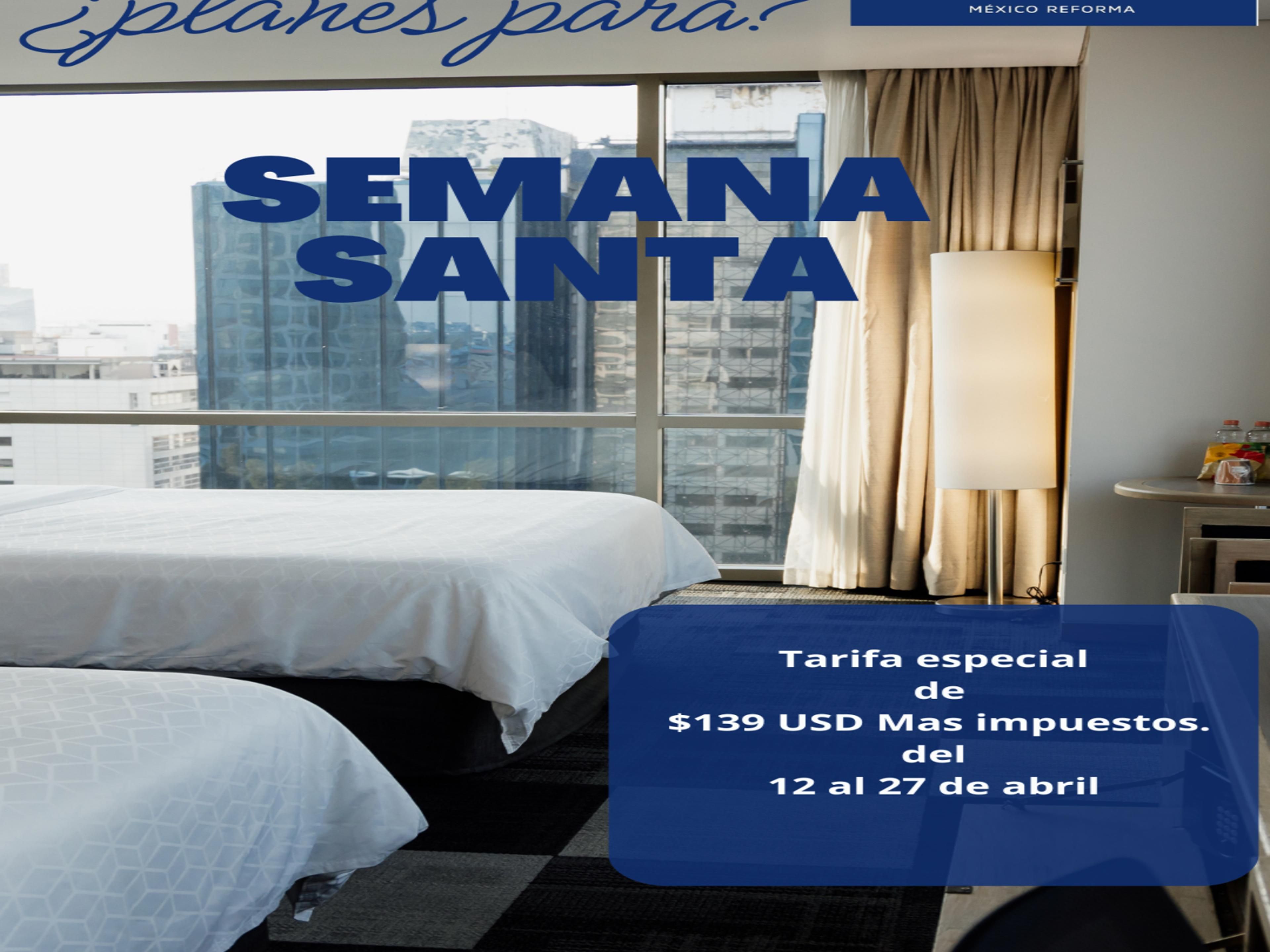 Enjoy this wonderful time of year with a special discount and the best location in Mexico City. We are waiting for you. The rate includes buffet breakfast and WiFi.