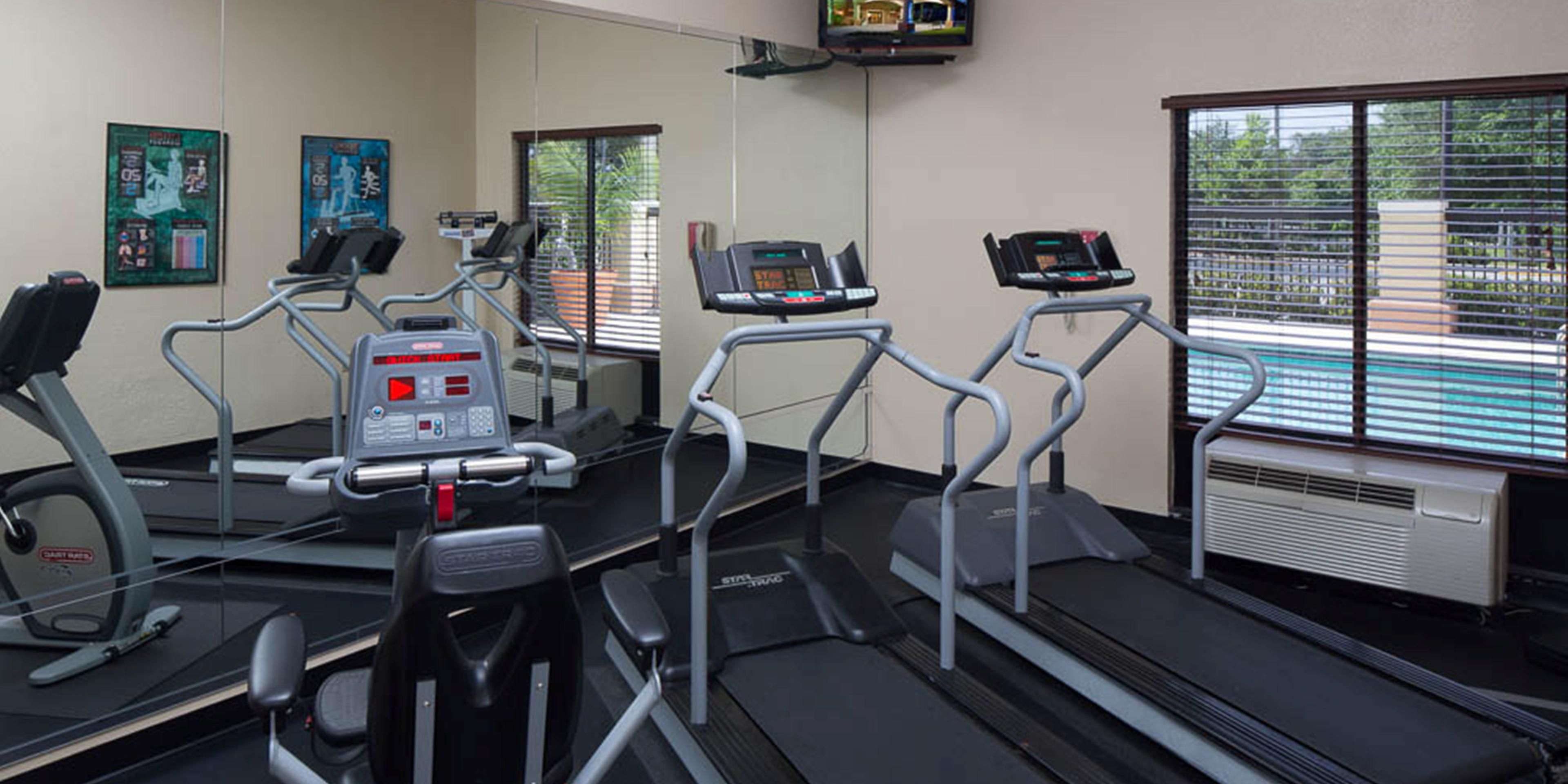 Enjoy our 24 hour fitness center, so you can get all your exercise in, even while away from home. 