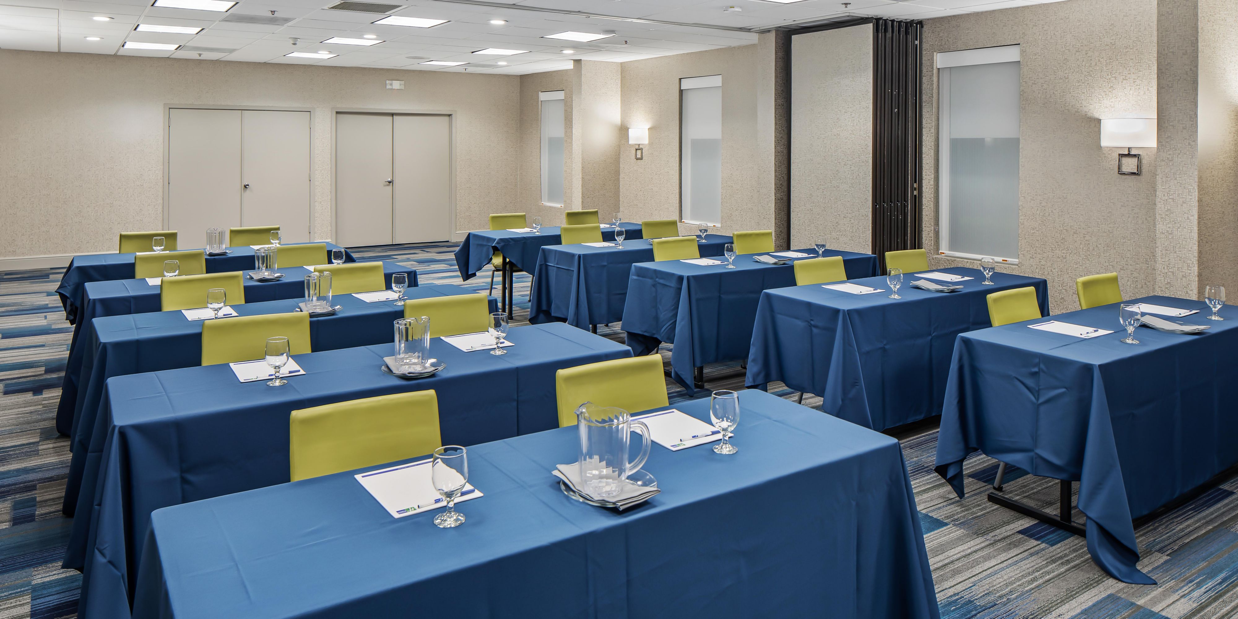 Our Peachtree Ballroom is perfect for your next meeting, training, or social event. Our commitment to the IHG Way of Clean, and the process of on-going cleaning, sanitization, and social distancing allows you and your attendees to feel safe.  Also, IHG requires masks in all public spaces.  Please call (404) 324-4182 to book your next event.