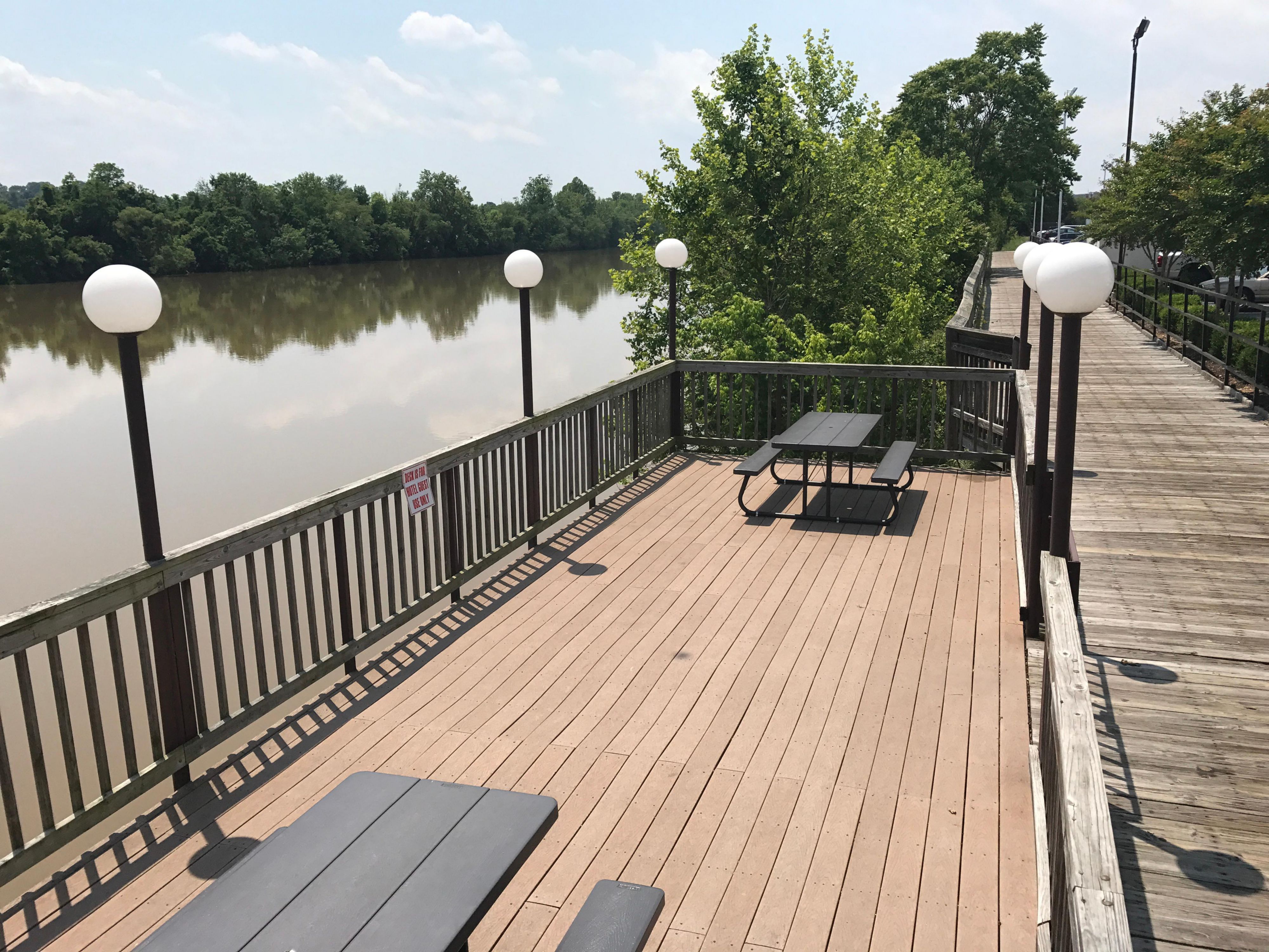 Enjoy direct access to The Riverwalk Trail right behind our pet friendly hotel! Your dog will love the 9 miles of paved walking surface. The trail connects to Dan Daniel Memorial Park and Anglers Parks, the Carrington Pavilion, the Danville Science Center and historic downtown Danville. When you’re done, enjoy a cup of coffee on our riverside deck!