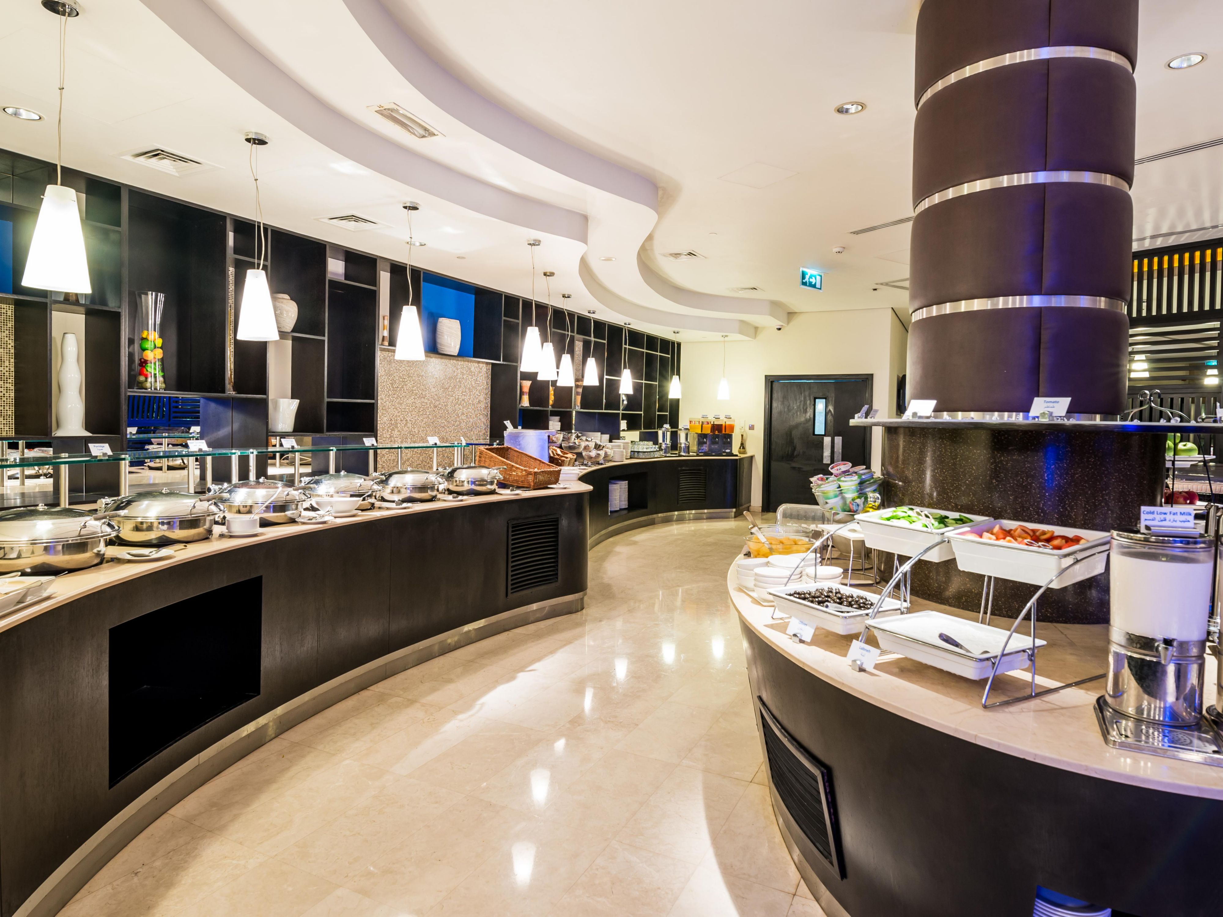 Kickstart your morning with our free breakfast at The Great Room. Choose from a selection of hot and cold dishes and discover local favourites like moutabal and hummus.
