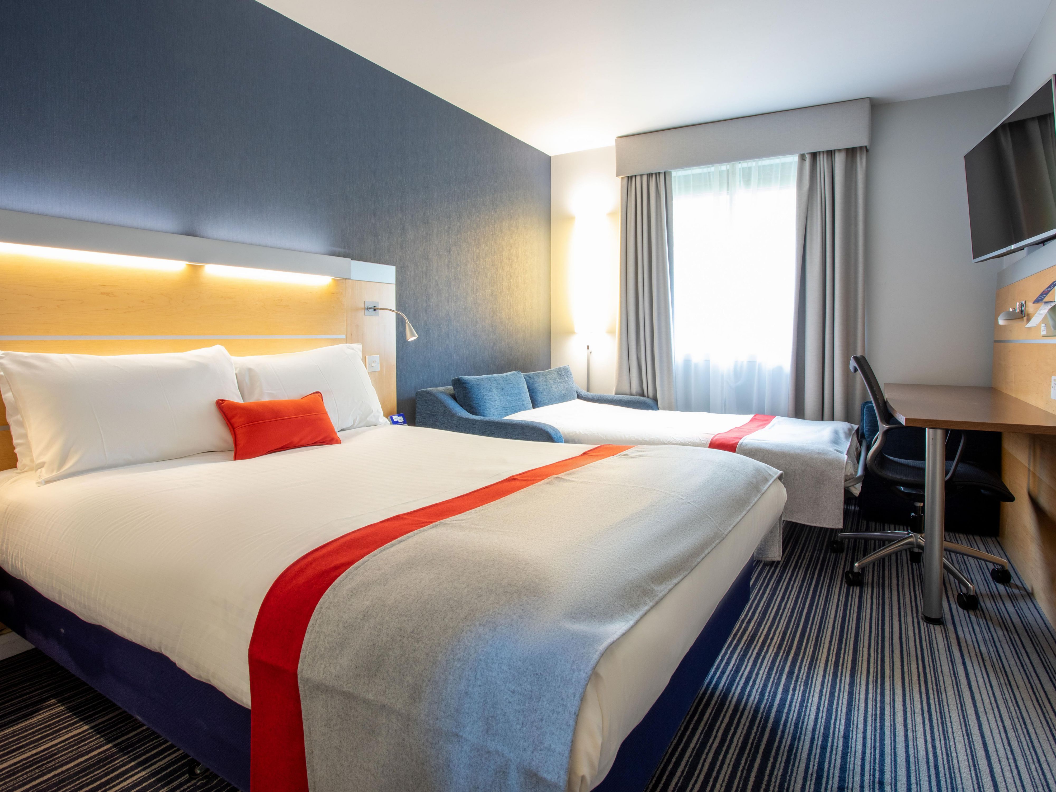 Make memories with the whole gang! Book our family rooms with a sofa bed and treat the kids to a Dunfermline city break. Rooms with sofa beds are recommended for max two adults and two kids under 12.