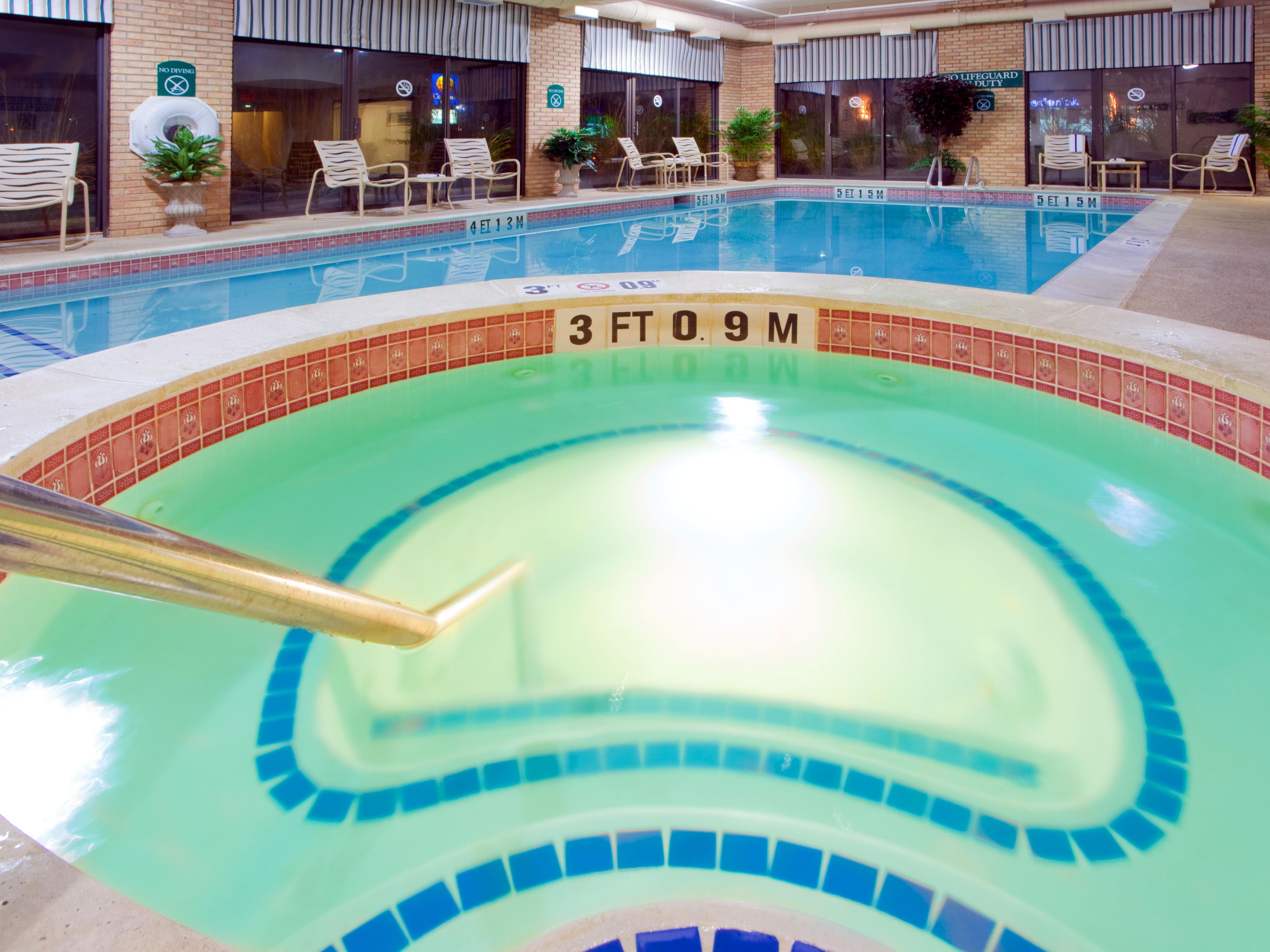 Take a dip in our indoor pool and whirlpool, which is open for your enjoyment daily.
