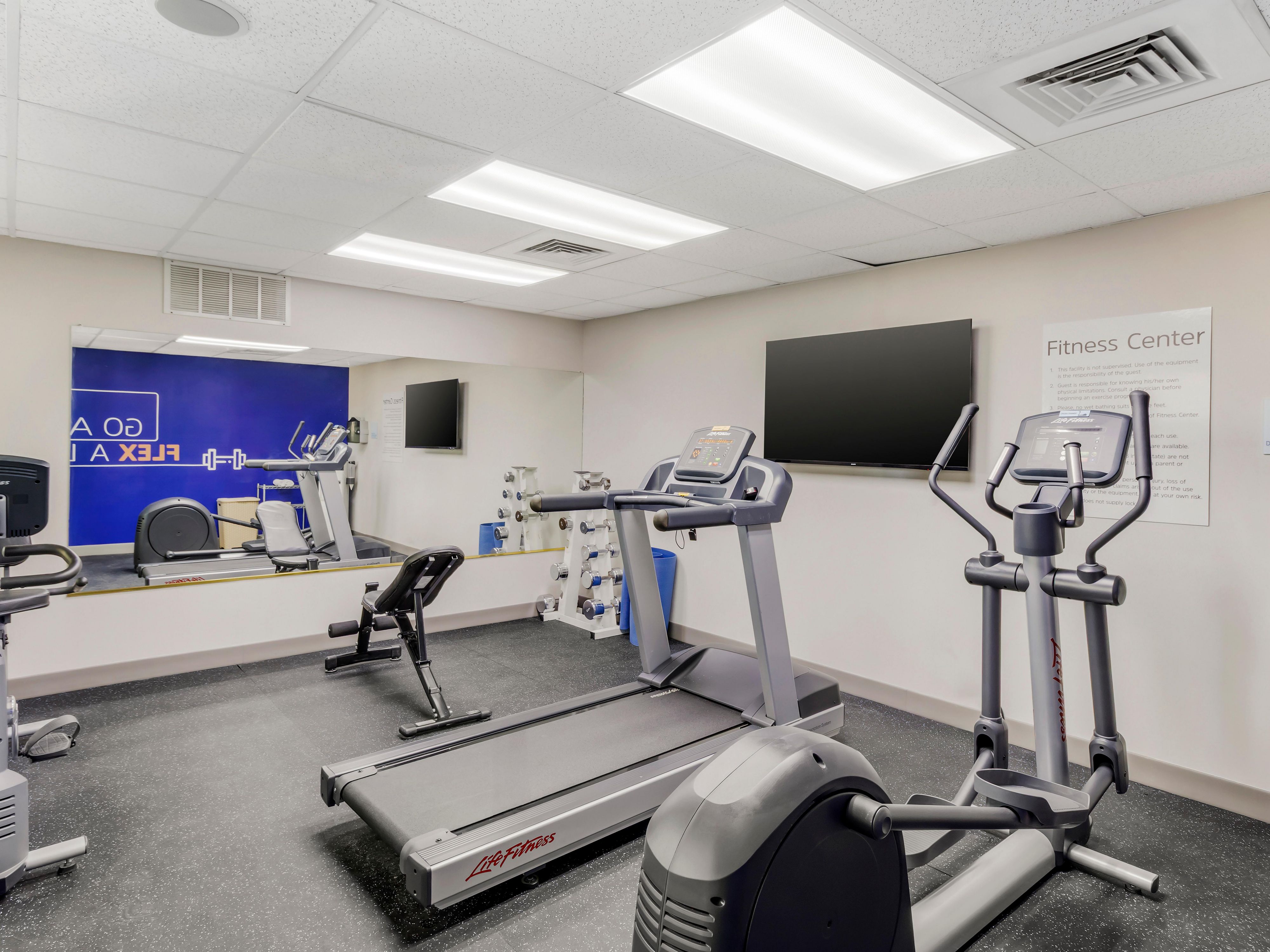 Enjoy our newly remodeled fitness area. 