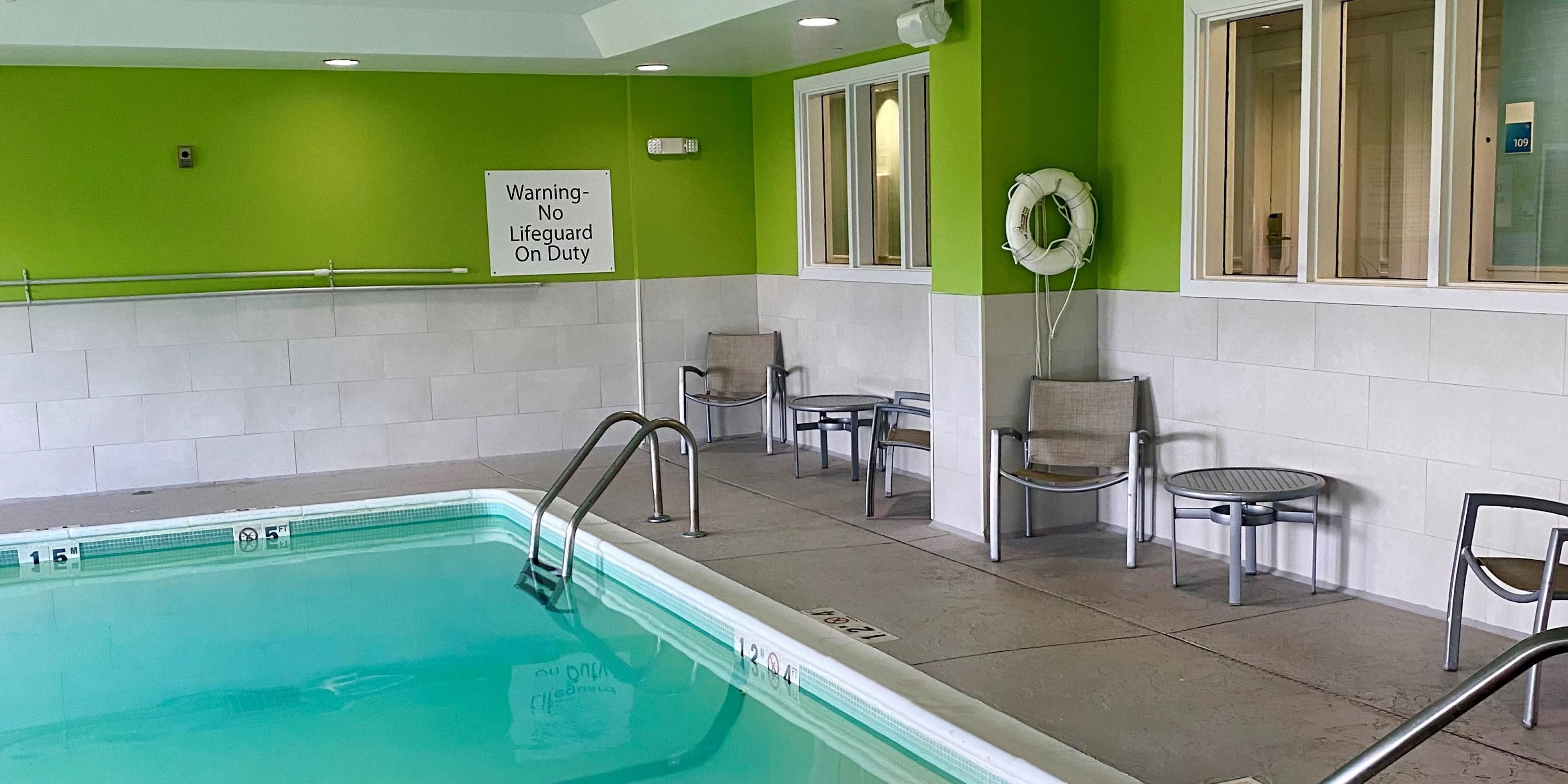 Whether you are looking to swim laps or just splash around, our indoor heated pool is available for you year round. Take time out of your busy travel schedule and enjoy the water, rain or shine. 