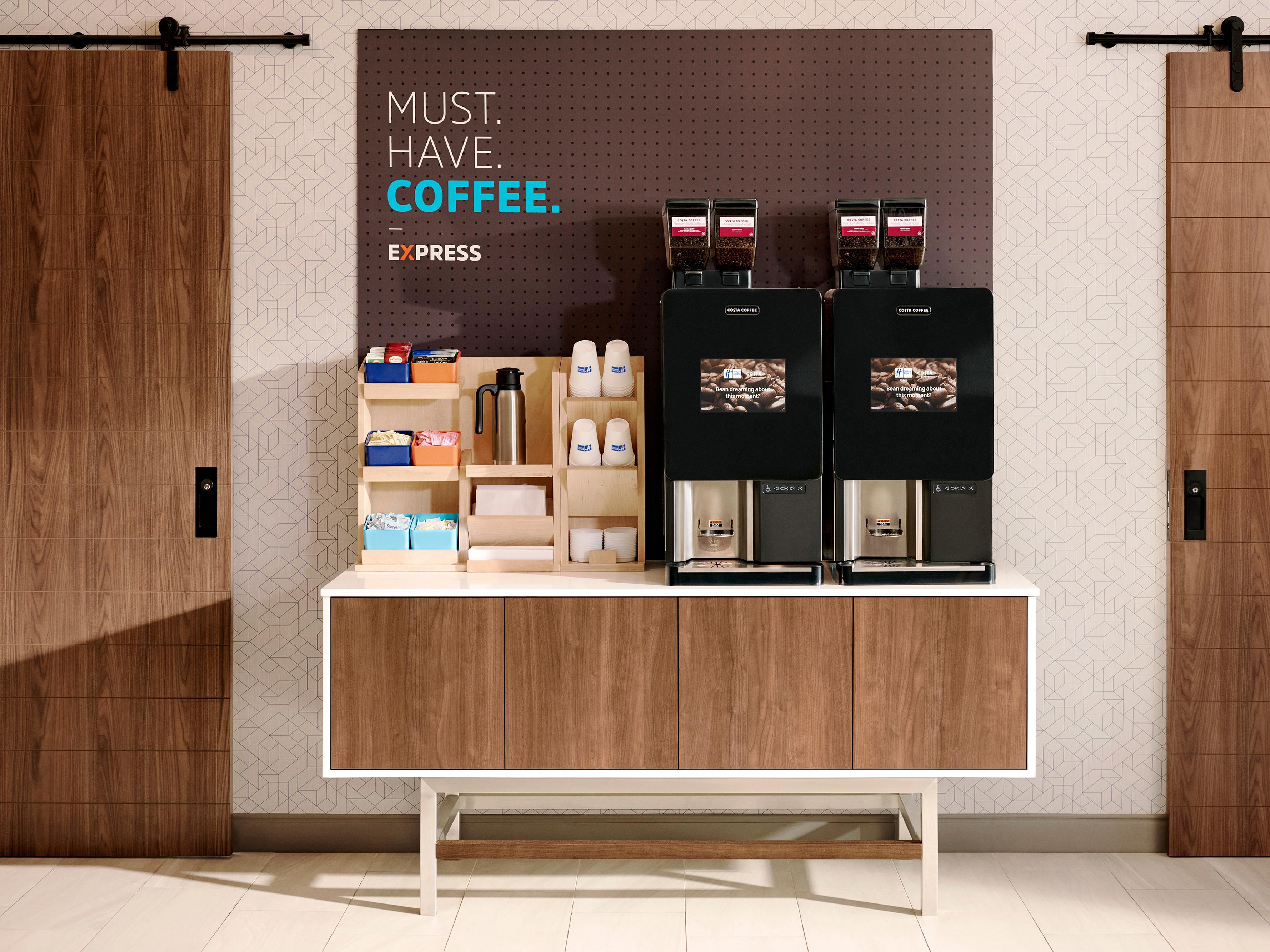 Savor the taste of freshly brewed coffee with our new bean-to- cup coffee machine. Available 24/7 in the lobby. Elevate your stay with us and relish every sip of our exceptional coffee!