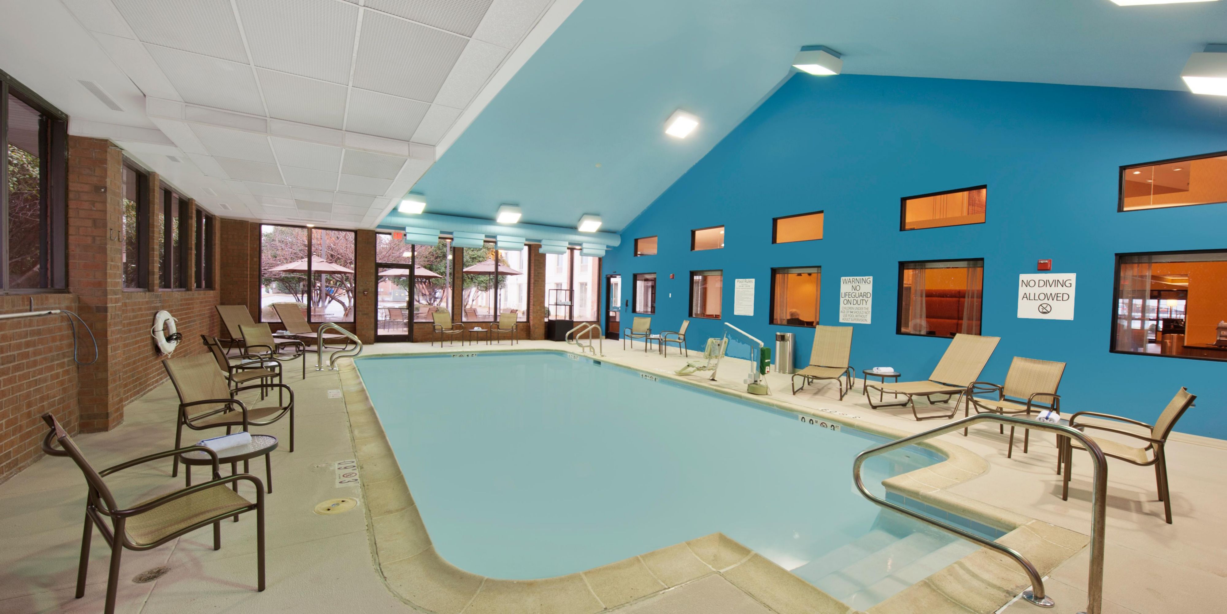 Rain or Shine, you can always take a dip at our indoor pool. Open from 9:30 am - 11:00 pm.