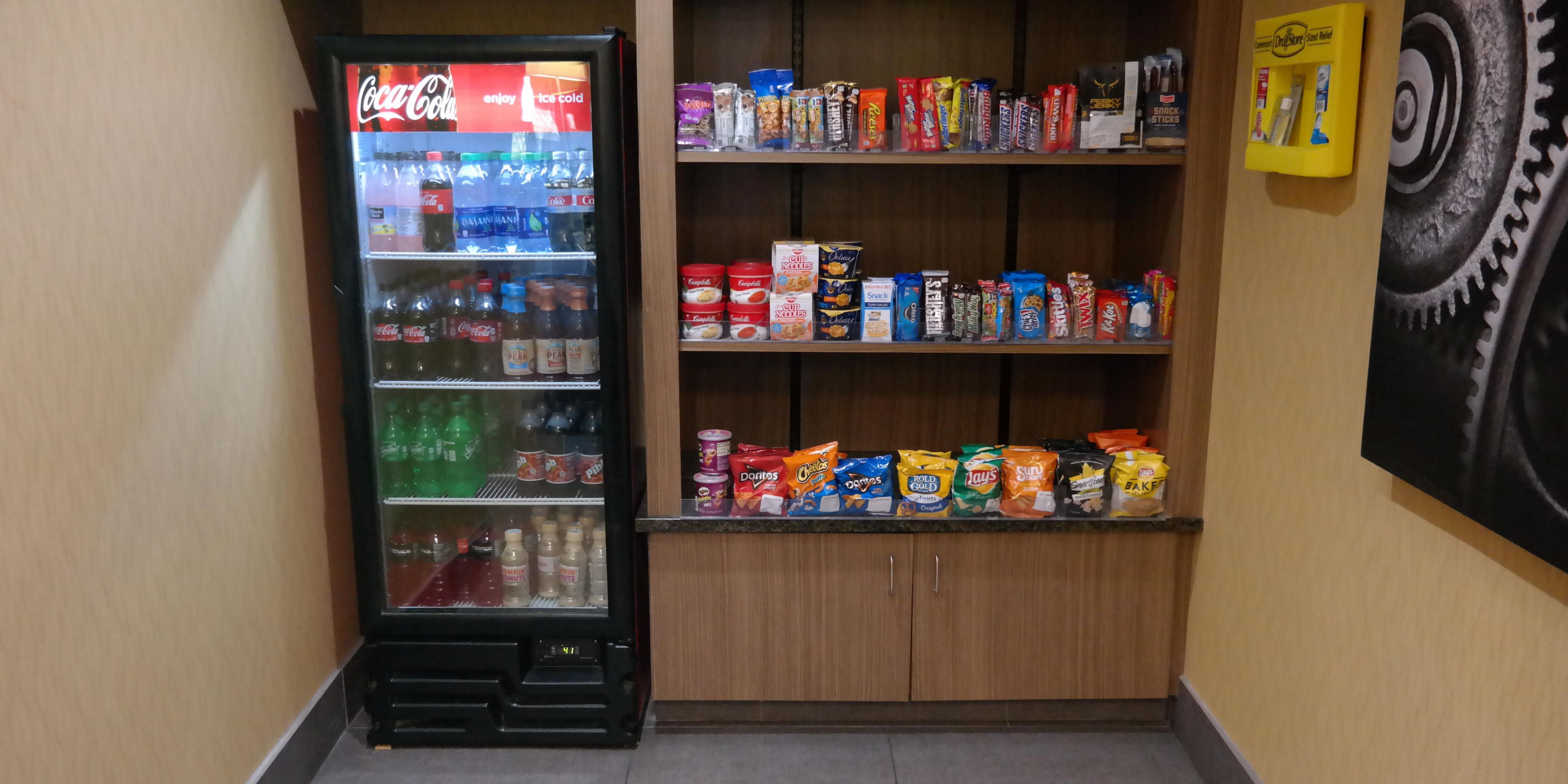 Forget something? Need a late night snack or drink? Our Marketplace has you covered with a wide variety of snacks, drinks, and toiletry items.