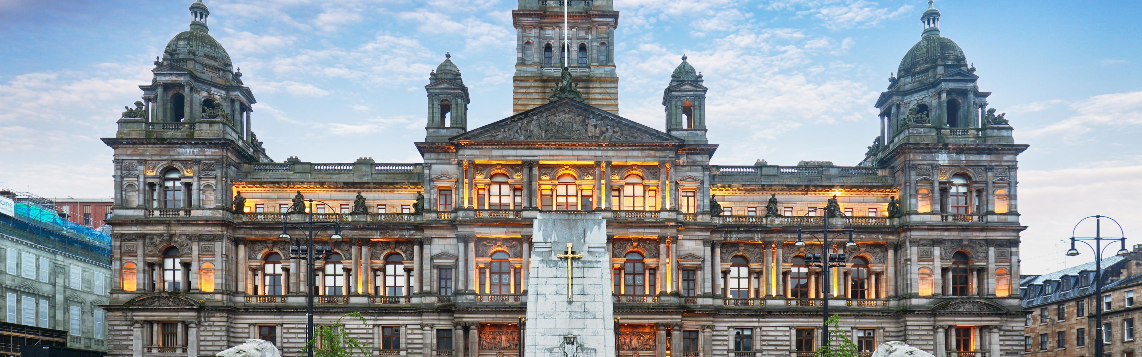 George Square is at the heart of Glasgow city centre.