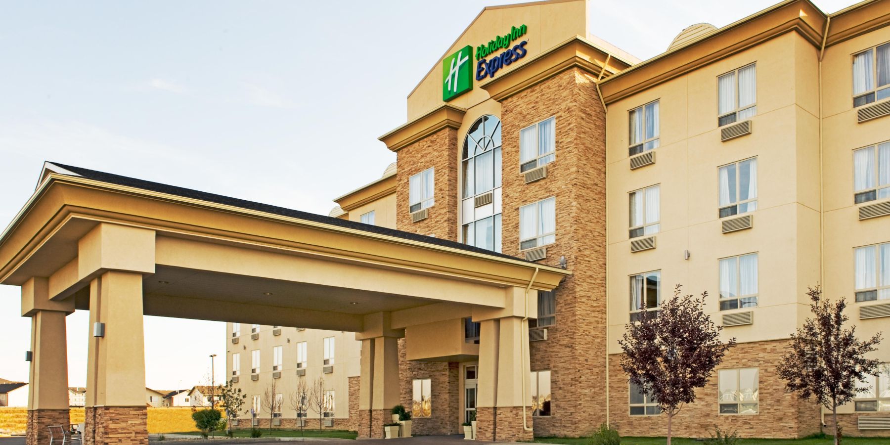 Holiday Inn Express Grande Prairie hotel entrance near Highway 43 in Grande Prairie, Alberta
