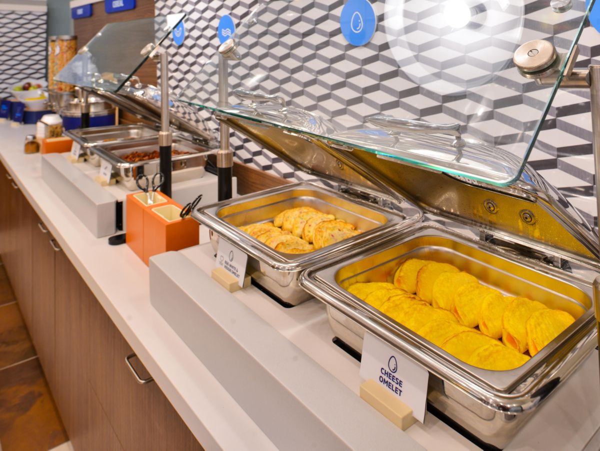 Complimentary Express Start hot breakfast buffet at Holiday Inn Express Grande Prairie