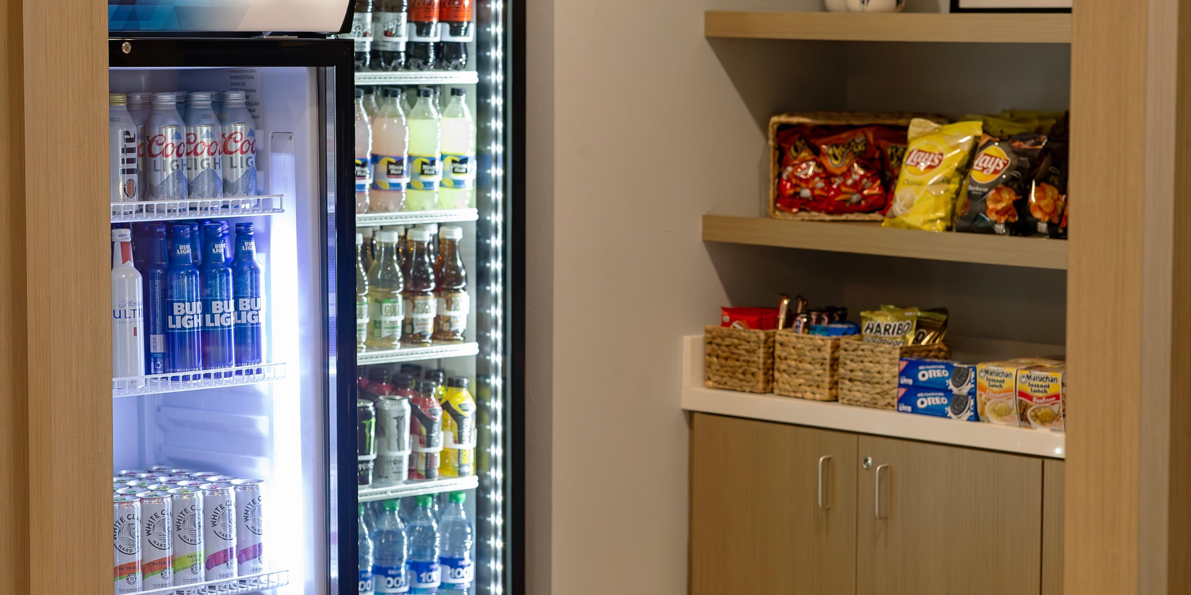 Forget something?  Want a snack, energy drink, iced coffee, or beer?  Check out our onsite Marketplace during you stay. 