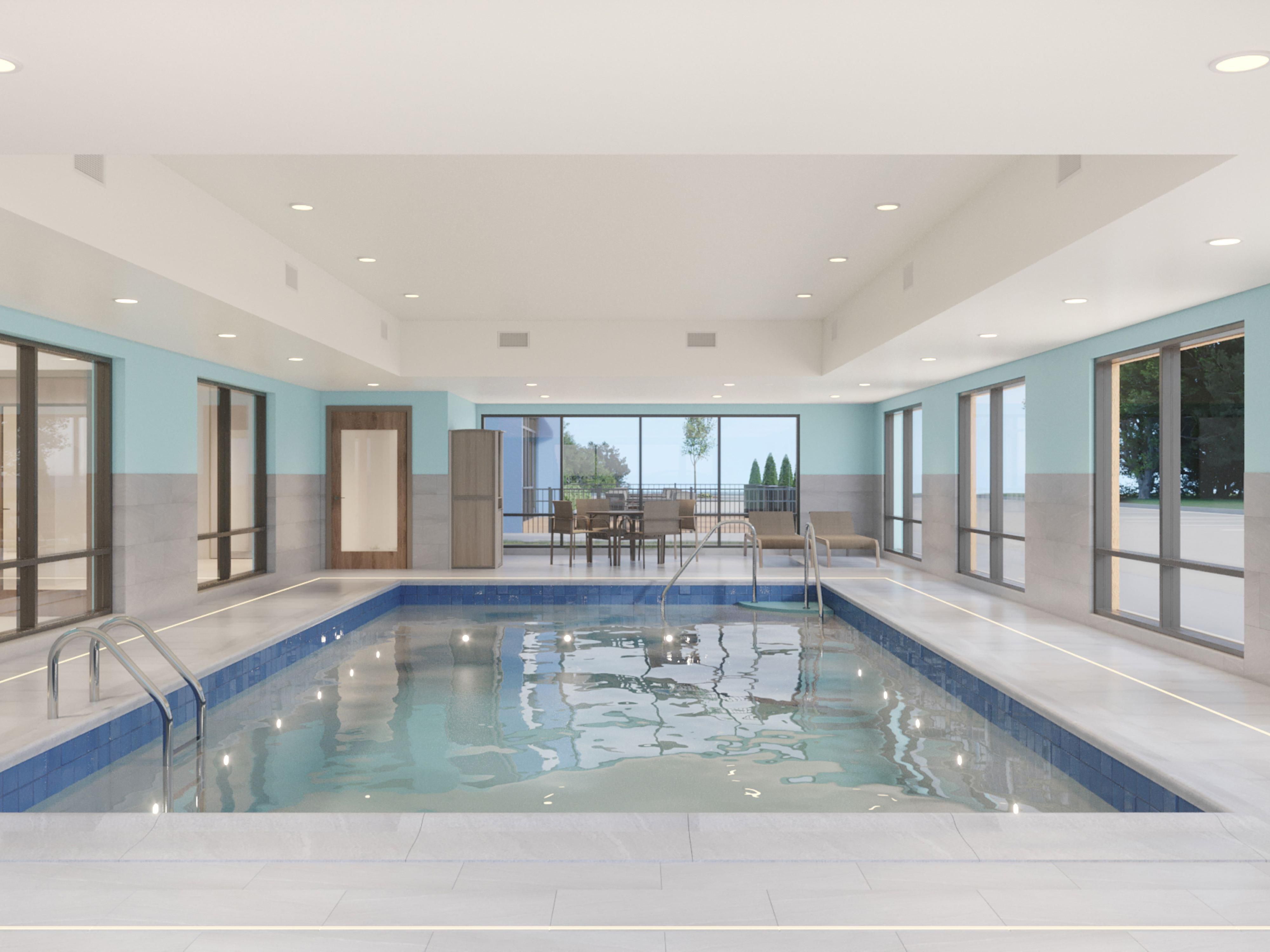Dive into our heated indoor pool, open daily from 10 AM to 10 PM for a refreshing retreat. Whether you need an energizing morning swim or a fun family splash in the afternoon, our indoor pool is perfect for unwinding.