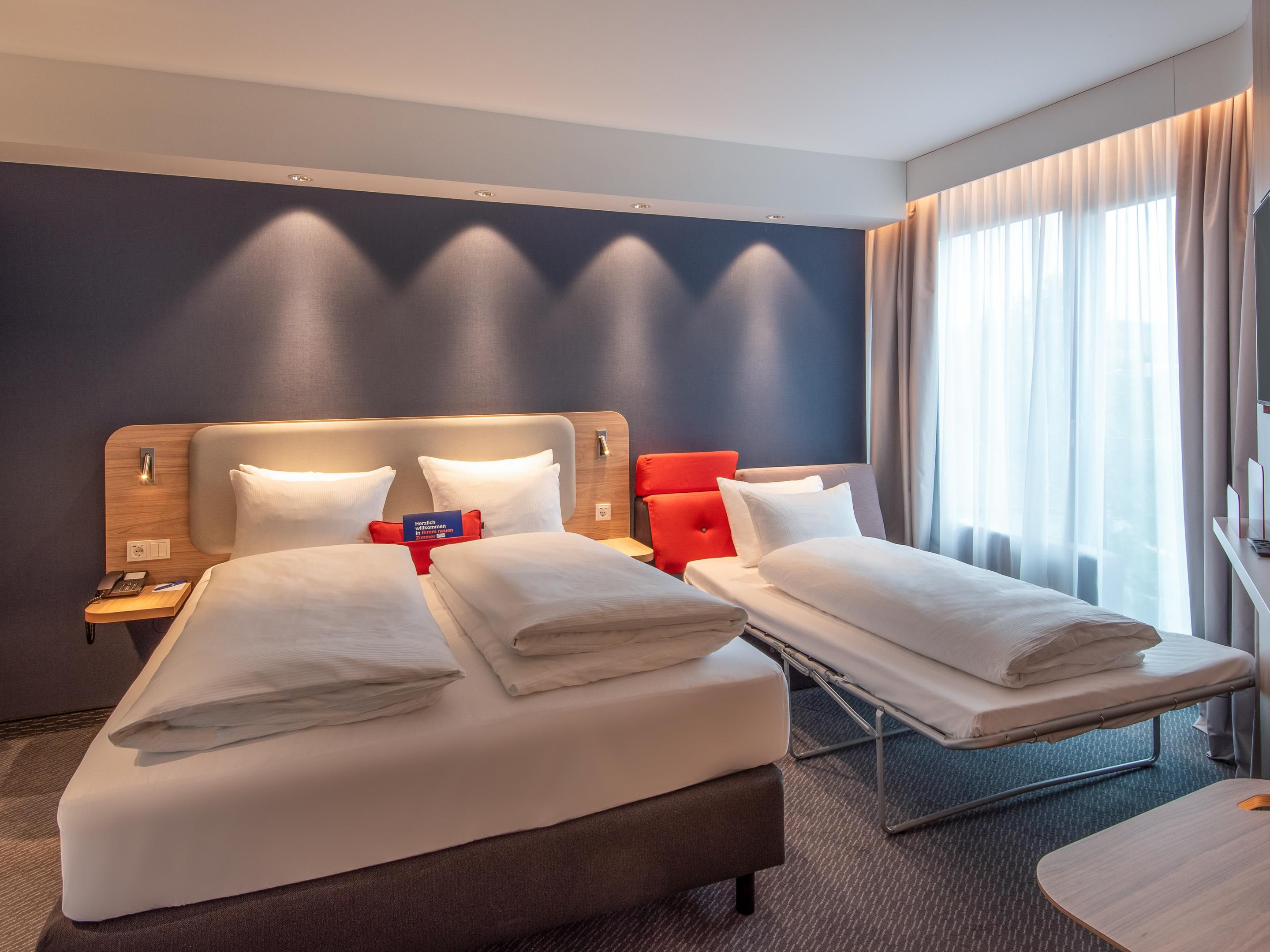 Come and enjoy our family rooms for a unique family experience, there’s space for you to unwind for up to 2 adults in this queen bedded room and 1 child to sleep in the sofa bed. Our complimentary WIFI internet will keep you connected. The room is equipped with air conditioning, Flat TV and mobile desk.