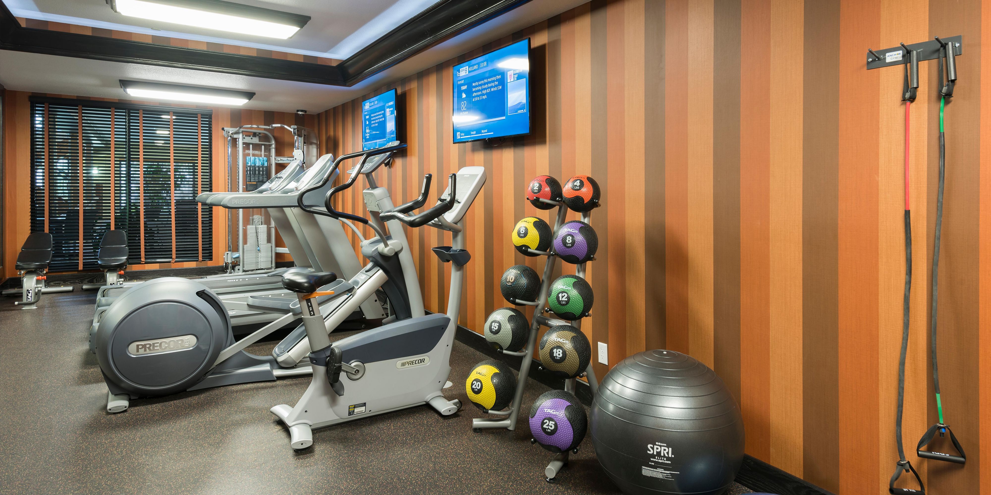 Work out whenever you want. Our on-property fitness center has an open door and is available 24 hours. The variety of equipment will make it easier for you to stick to your fitness routine - no sweat.