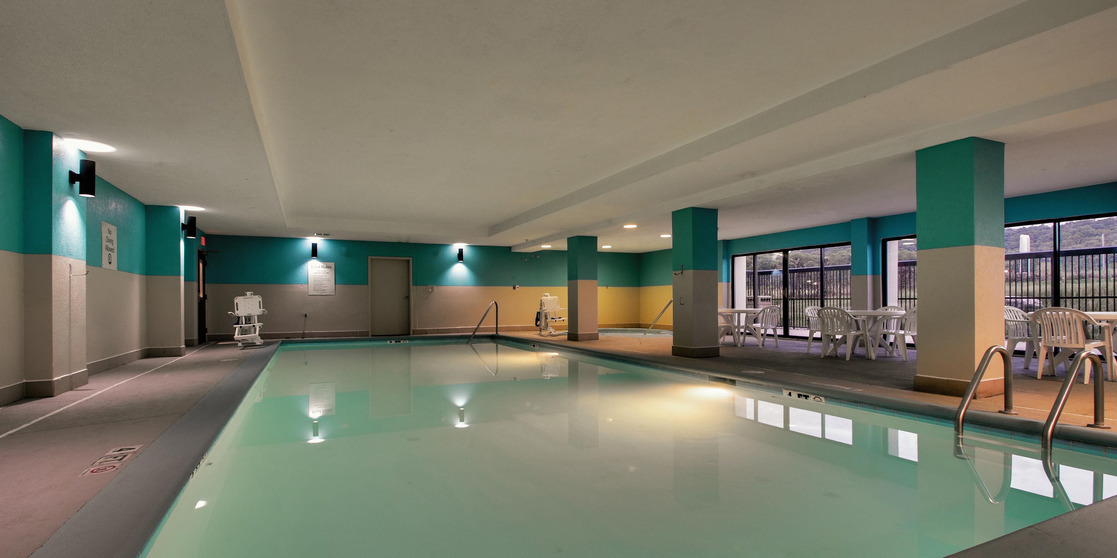 Our large, indoor heated pool is the perfect spot to relax after a long day of caving. Rest in one of our nice lounge chairs or take in some sun on the patio at Holiday Inn Express Horse Cave. After a long day of spelunking our Hot Tub is the perfect place to rest those tired legs. 