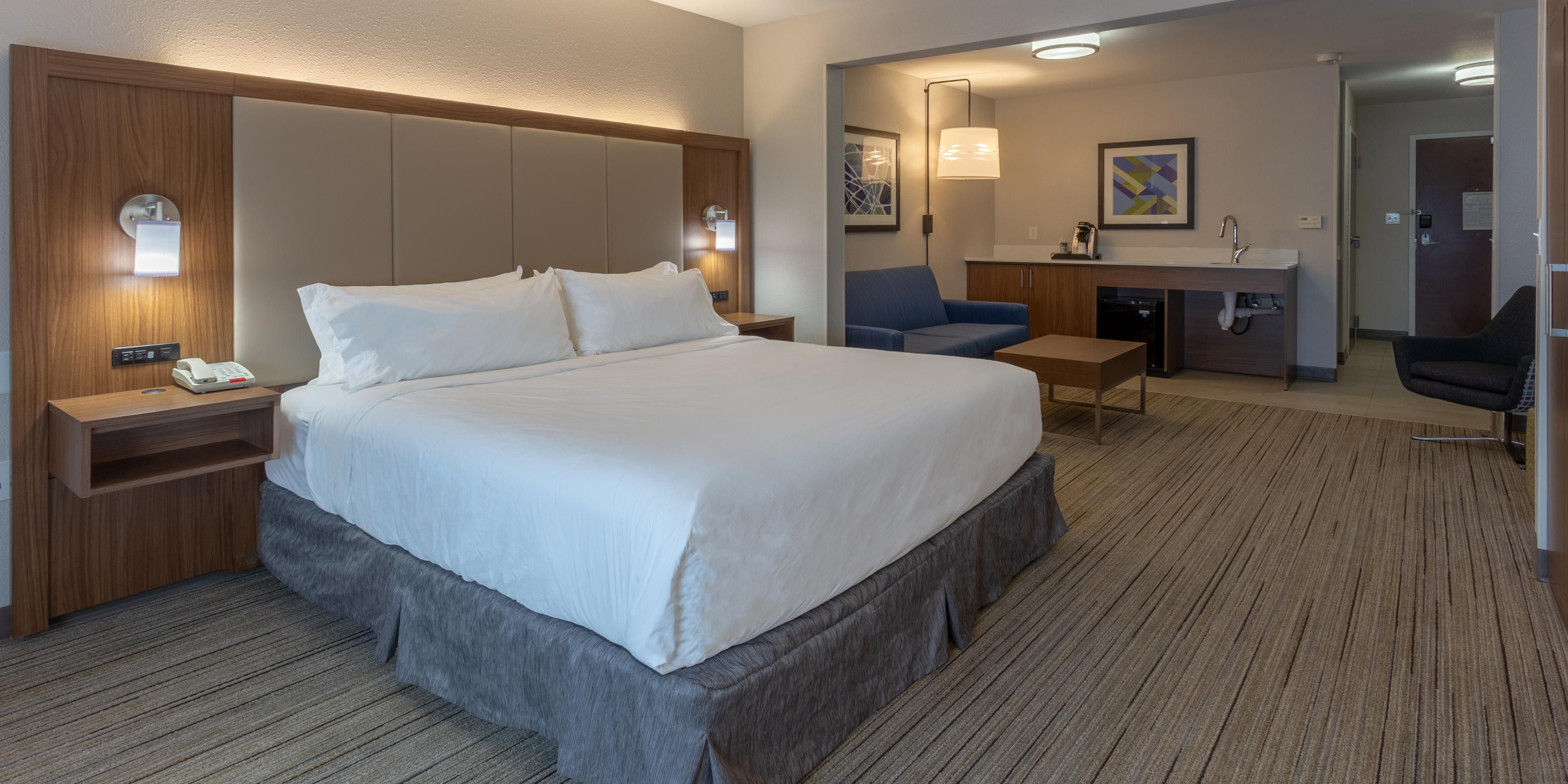 Each of our spacious guest rooms include a Mini Fridge, Microwave & Coffee Maker to help make you feel right at home!