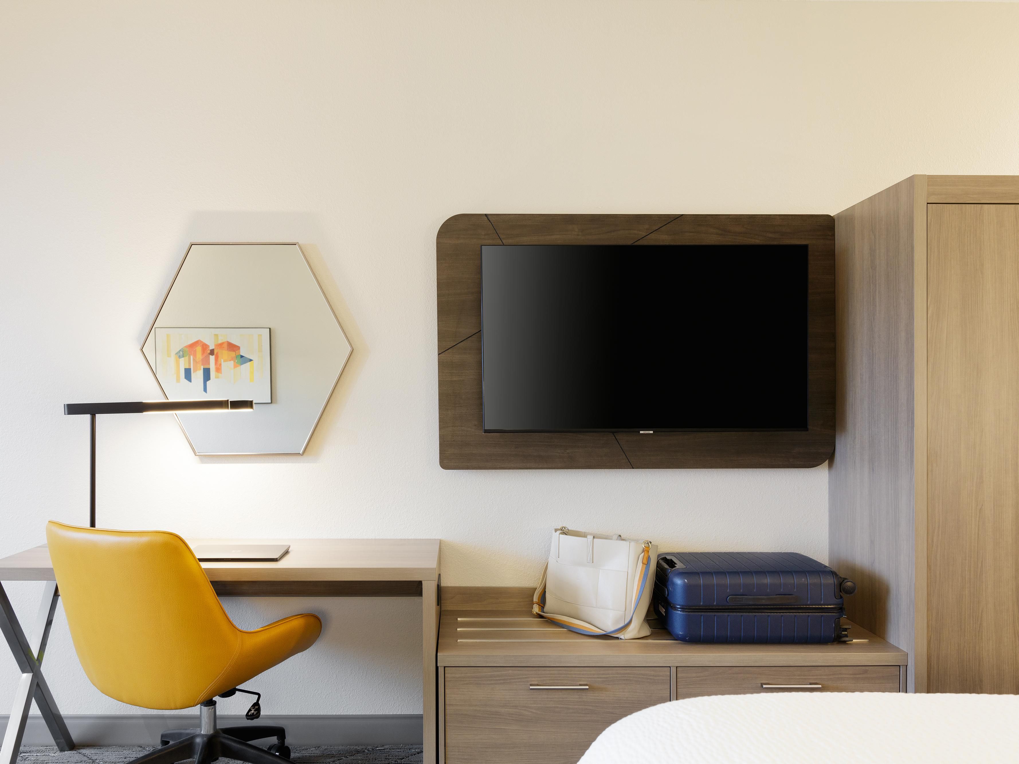 55" TV with flexible work and storage space