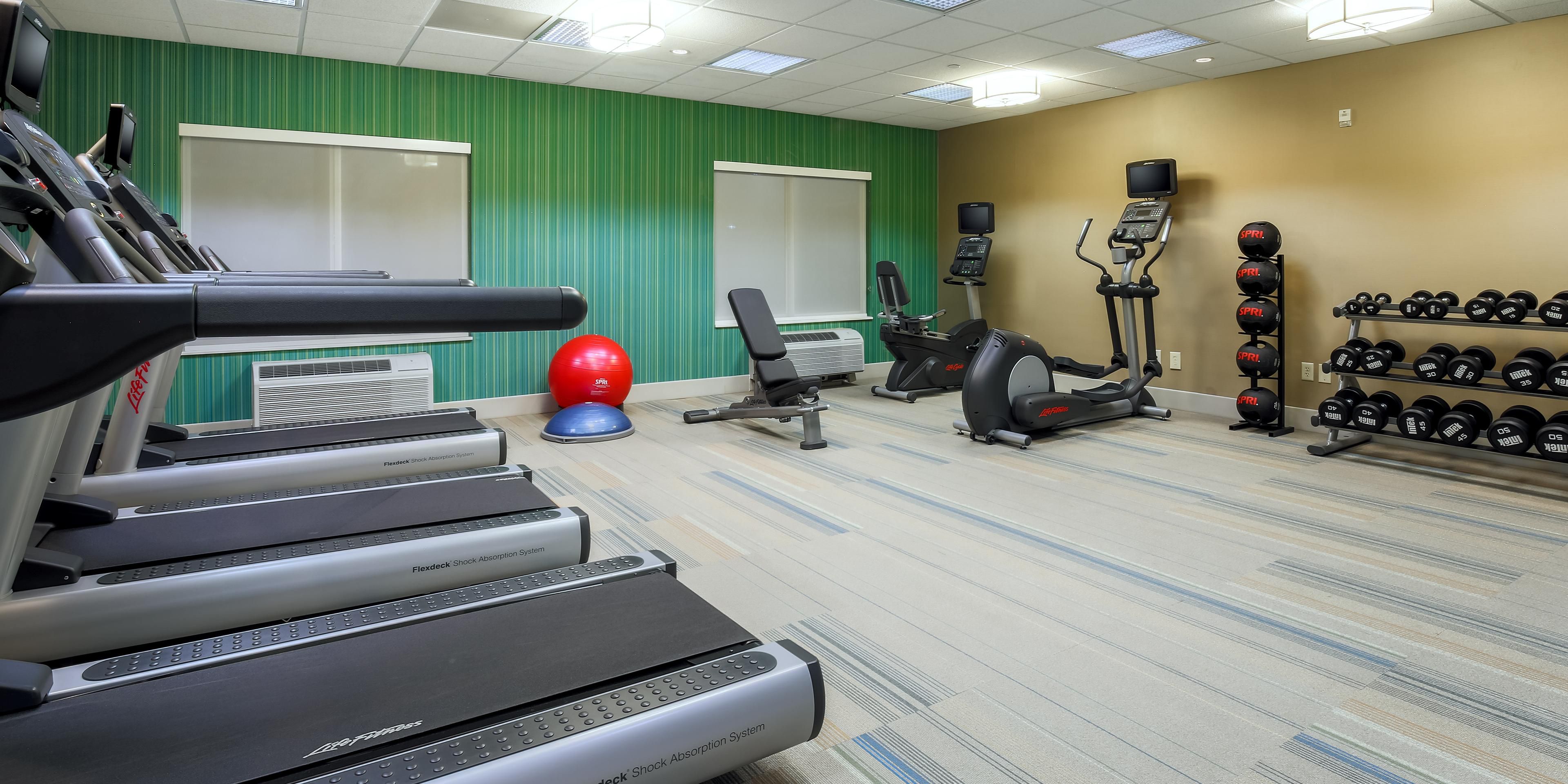 Keep up your routine on the road with our convenient on-site fitness center. With a range of cardiovascular equipment and free weights, our 24-hour workout facility will meet all of your needs.
