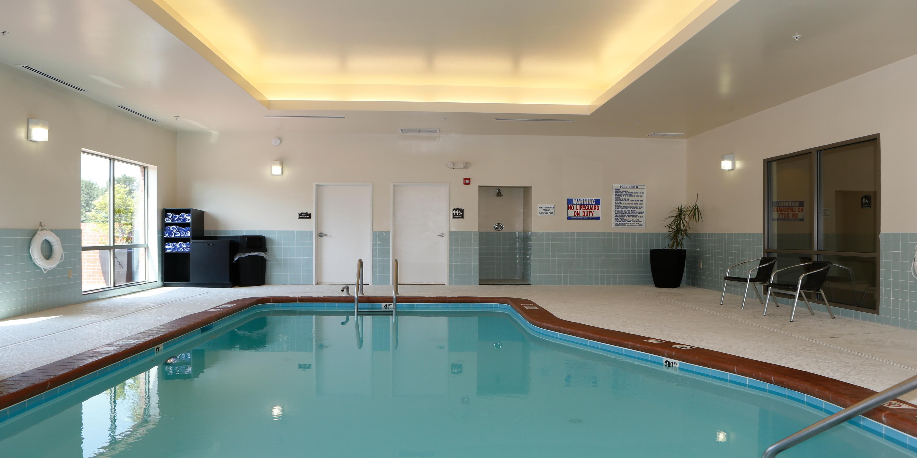 Our Indoor Heated Saltwater Pool is open year round from 6am to 10pm daily. Kick back and relax with your family and enjoy a pool day, no matter the weather! 