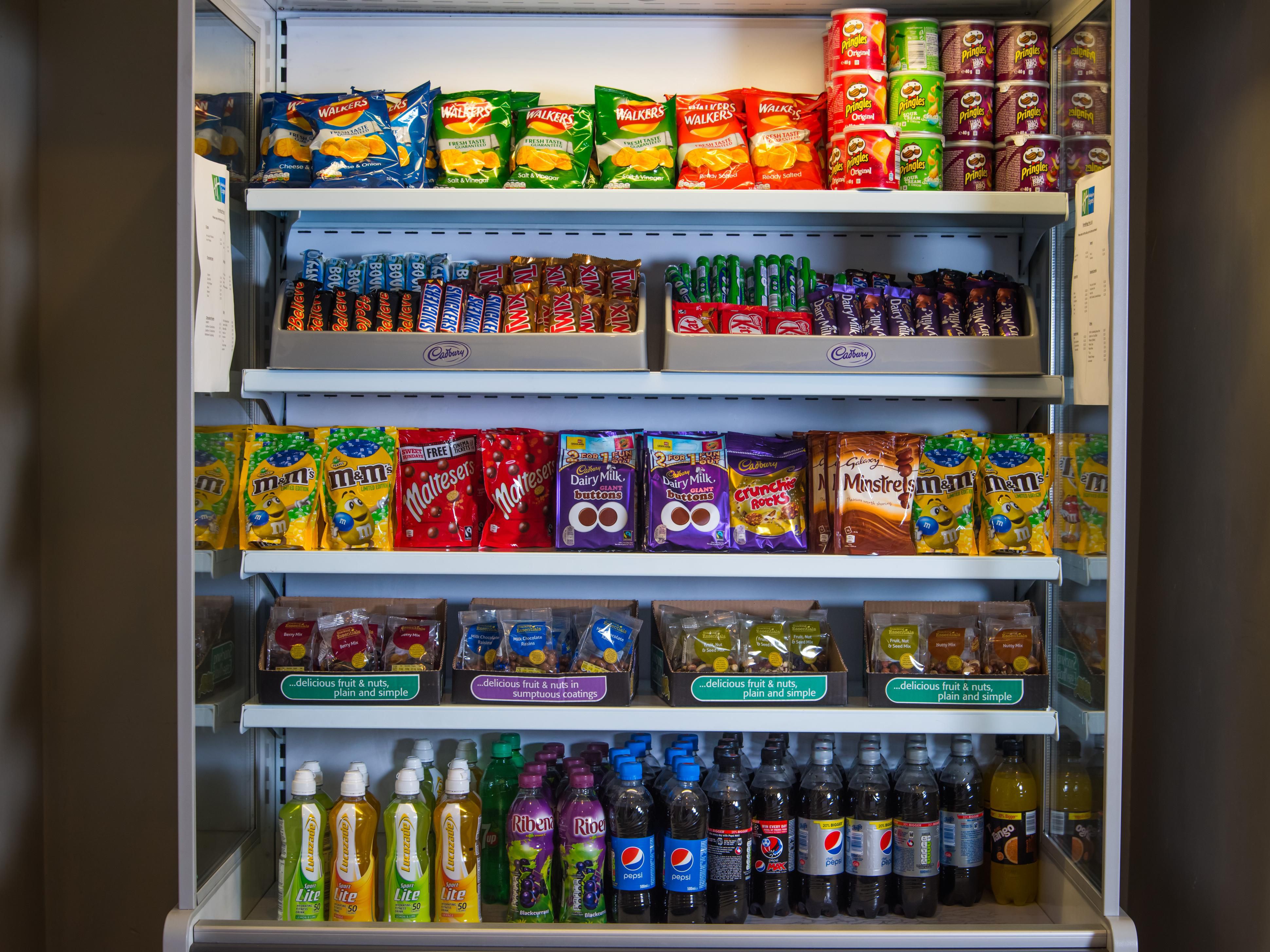 Combat the hunger pangs with a snack from our vending facility