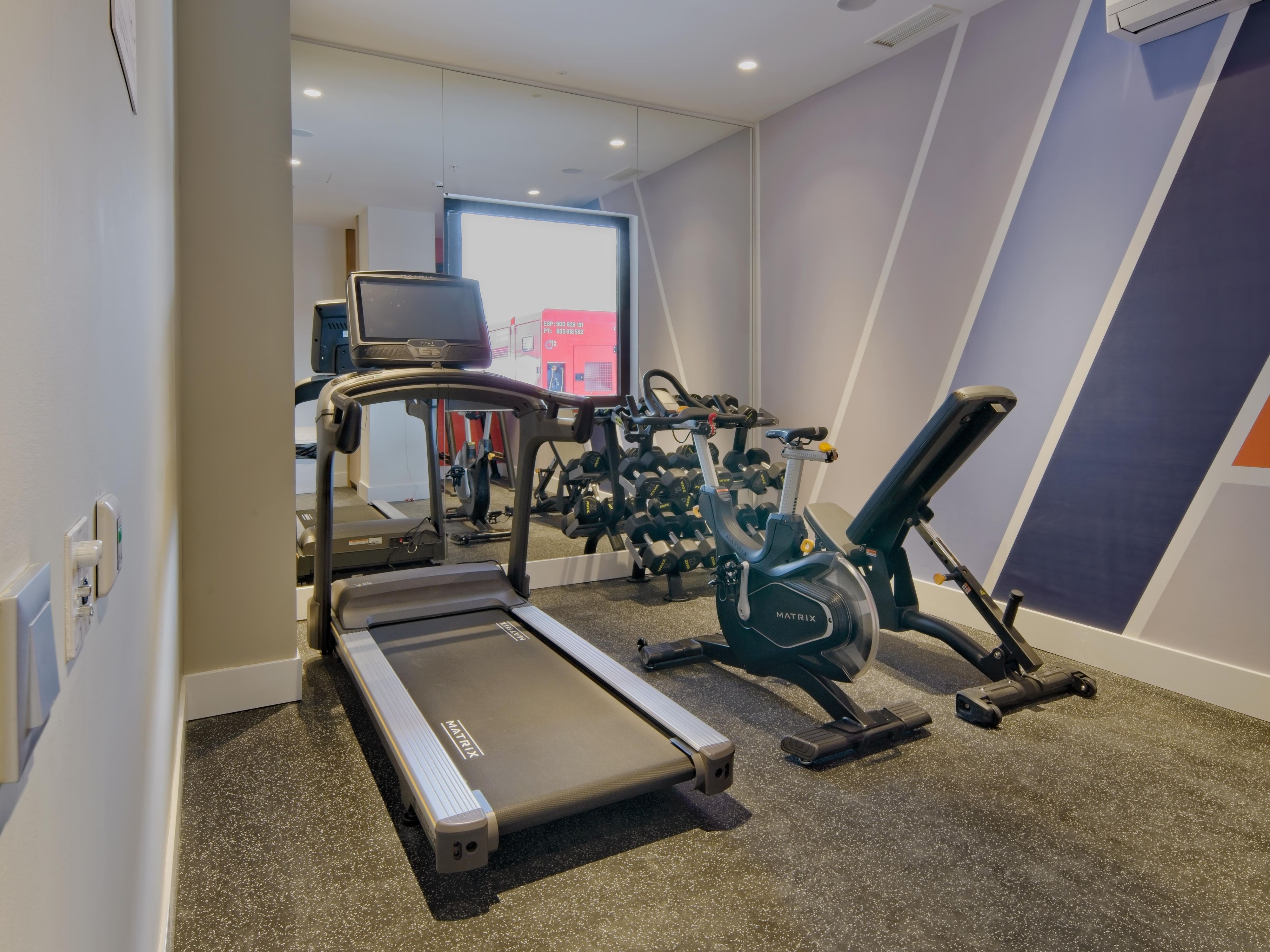 Don't let the size fool you! Our small but powerful gym awaits to help you stay fit while enjoying your stay at our hotel. Your health and well-being are our priorities, and we're thrilled to be part of your journey to a healthier lifestyle. Go ahead, and let's do this!