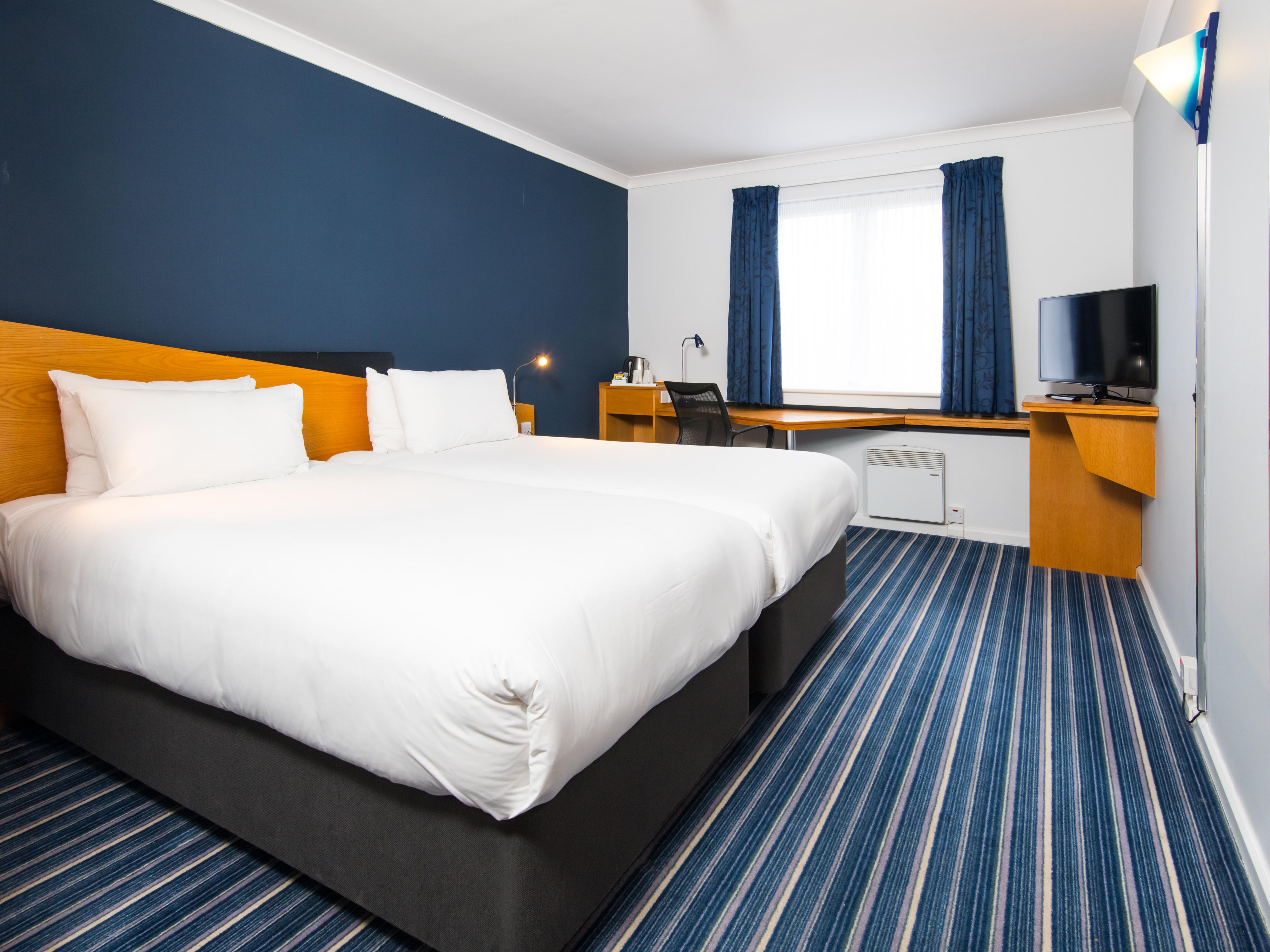 Twin rooms sleep up to two people comfortably.