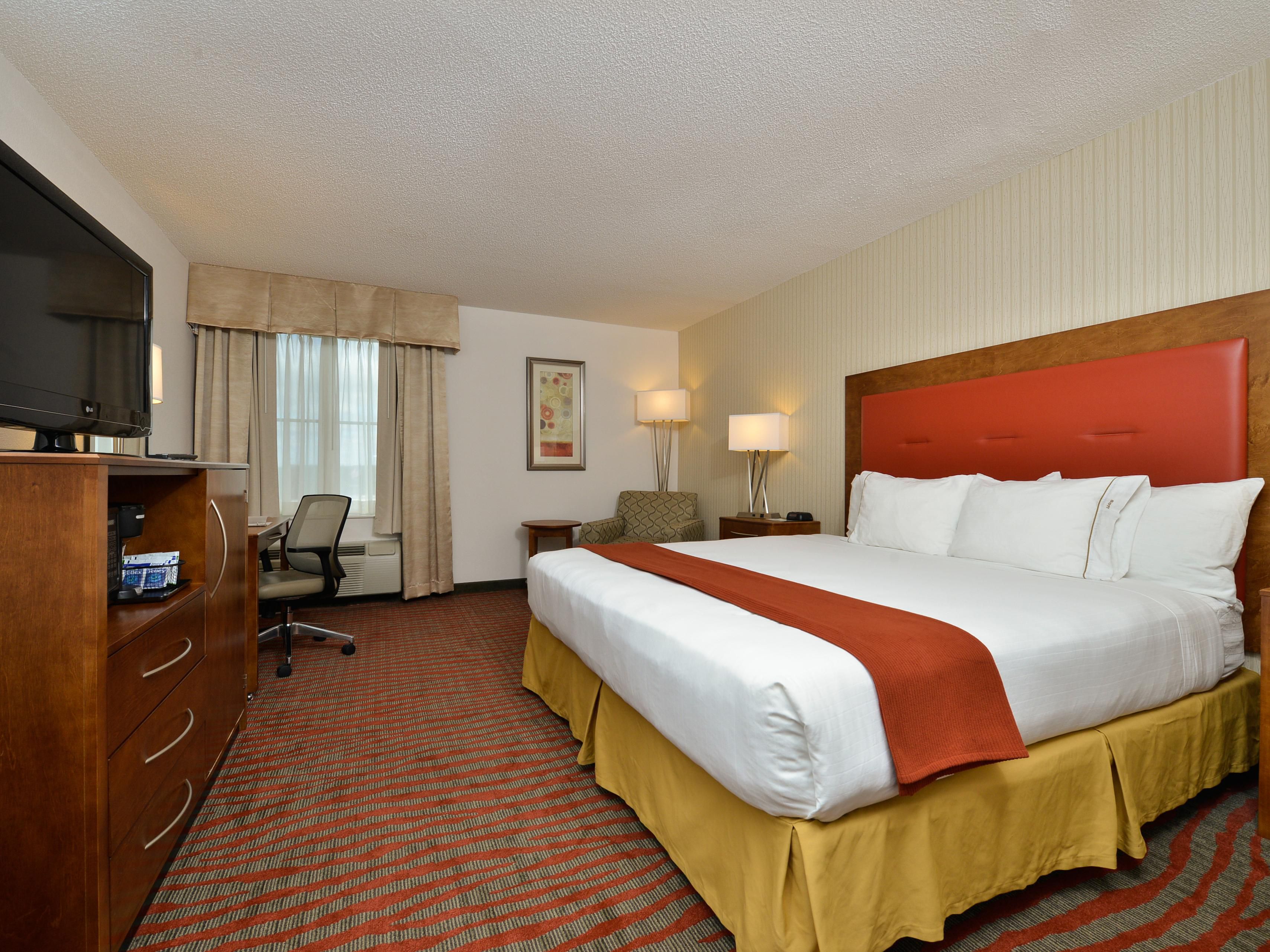 Enjoy a great night's sleep in our 1 Kind Bed Guest Room
