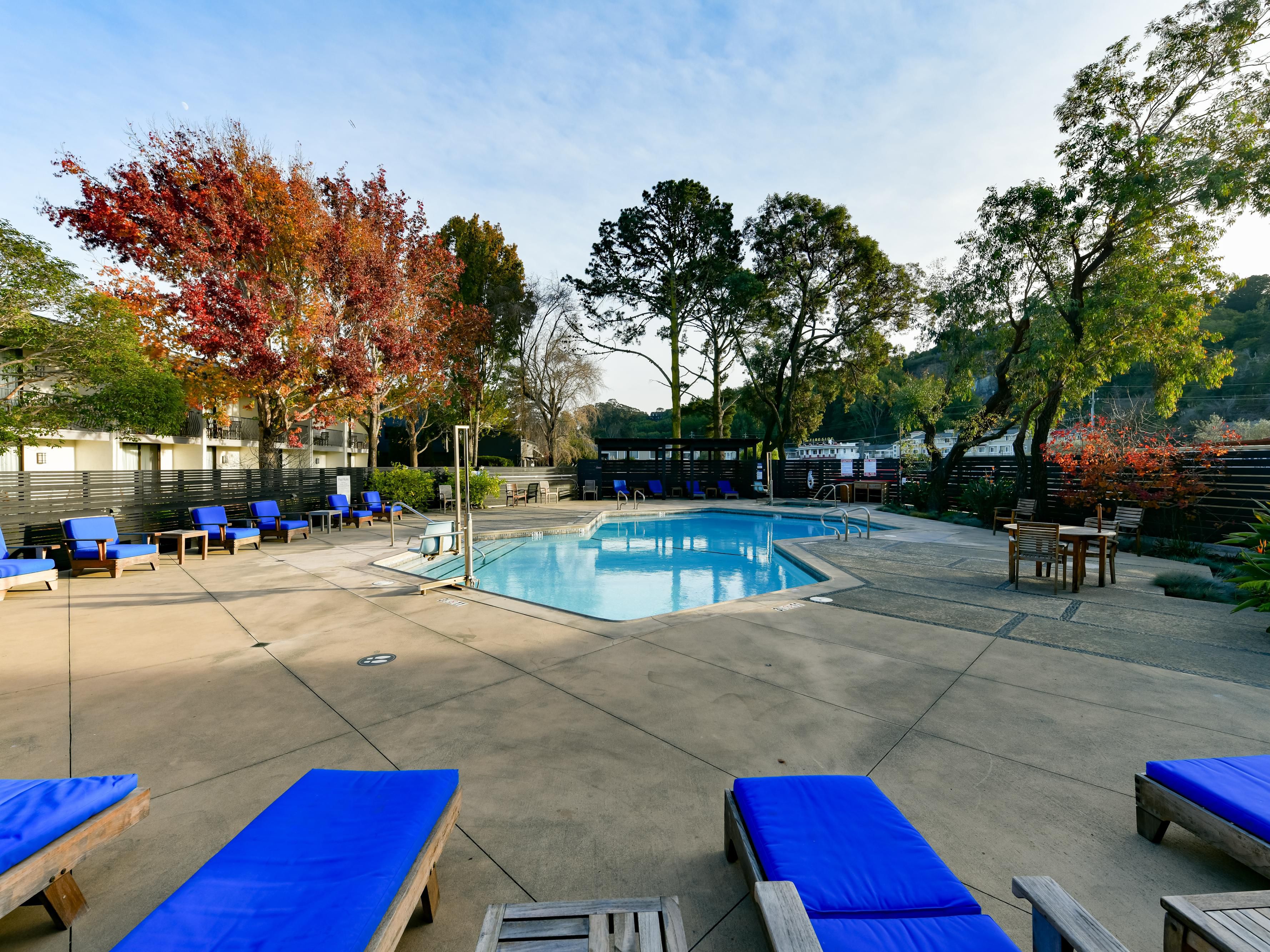 Take a dip in our outdoor sparkling pool or lounge poolside.