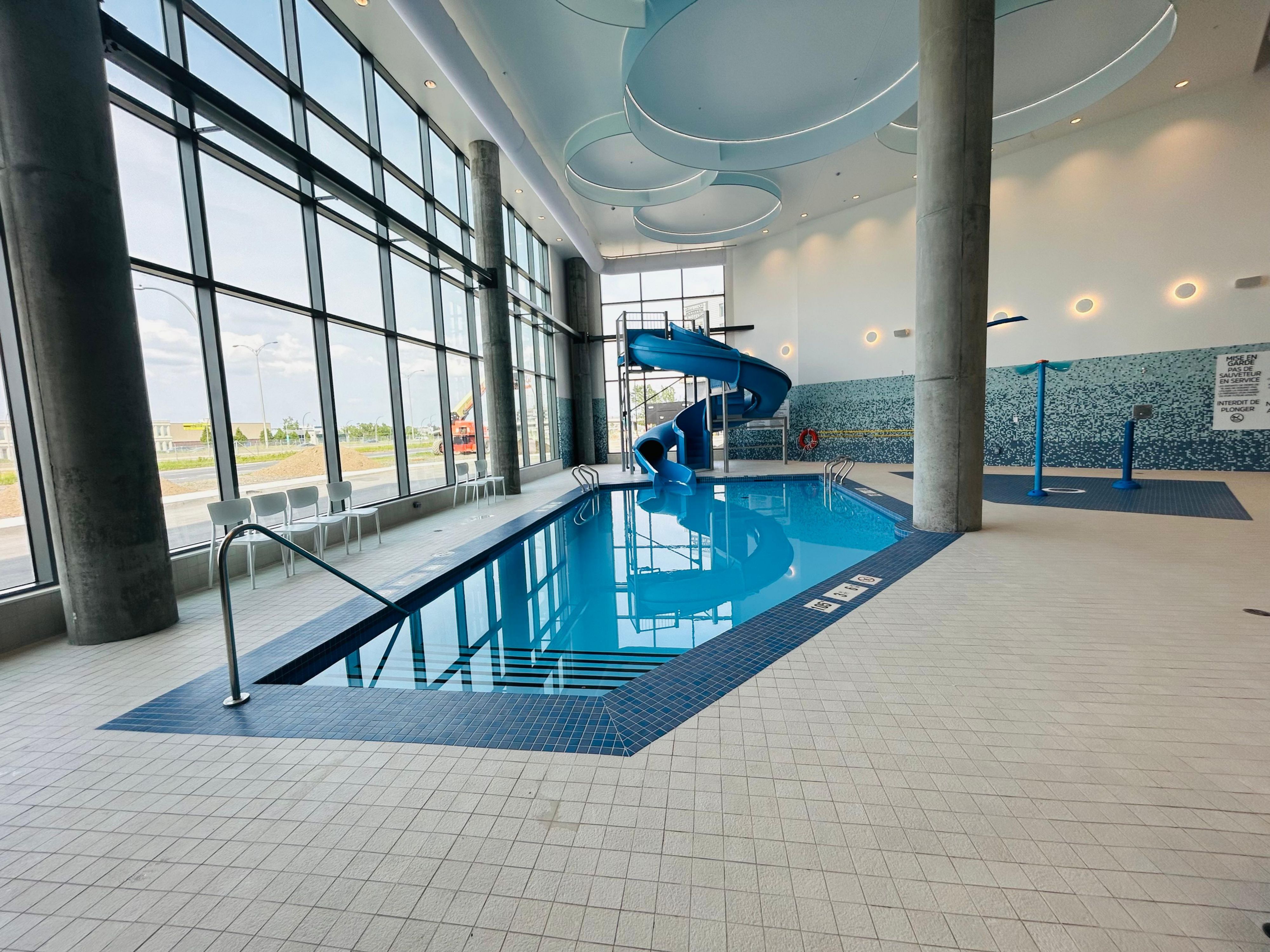 Slip and slide into our indoor heated pool, all year long! The kids in your group will want to go down the slide again and again, and the grownups too. Splash, relax, float, and enjoy fresh towels for your convenience in our brand-new pool.