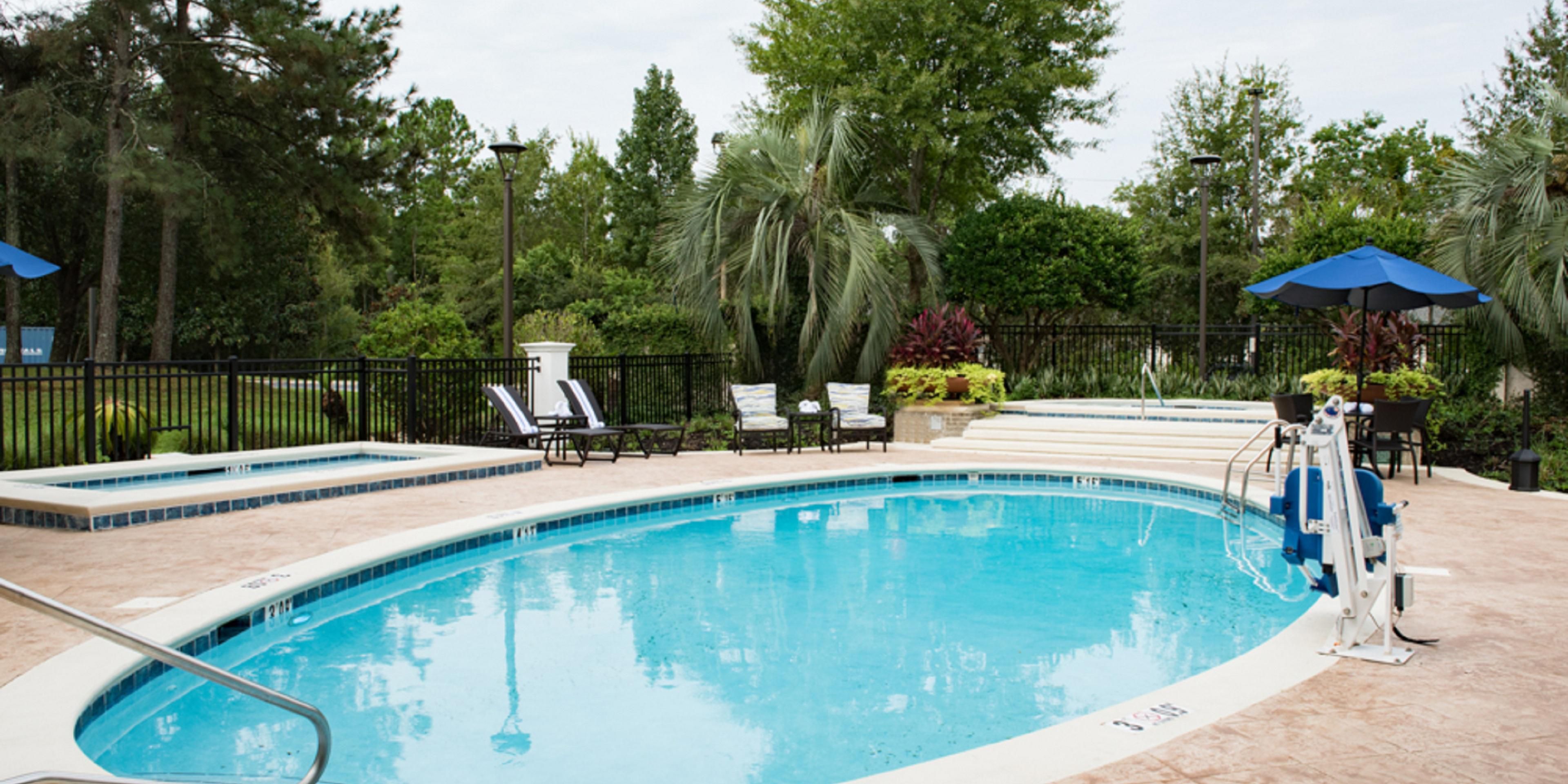 Our Tropical Courtyard features Giant Hot Tub, Kiddie Pool and Family pool.
