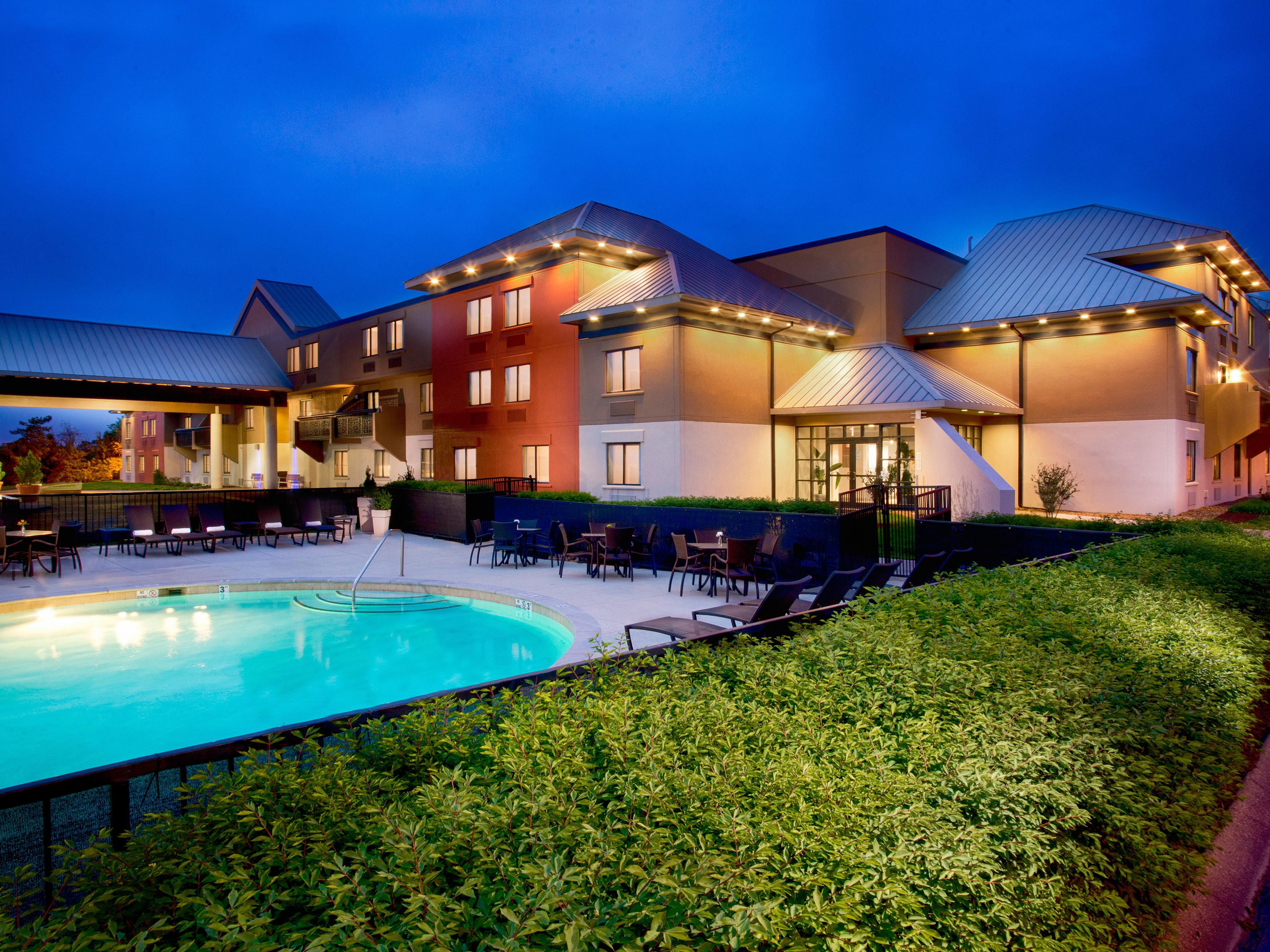 Take a dip in our large outdoor pool or relax the day away on our pool deck.