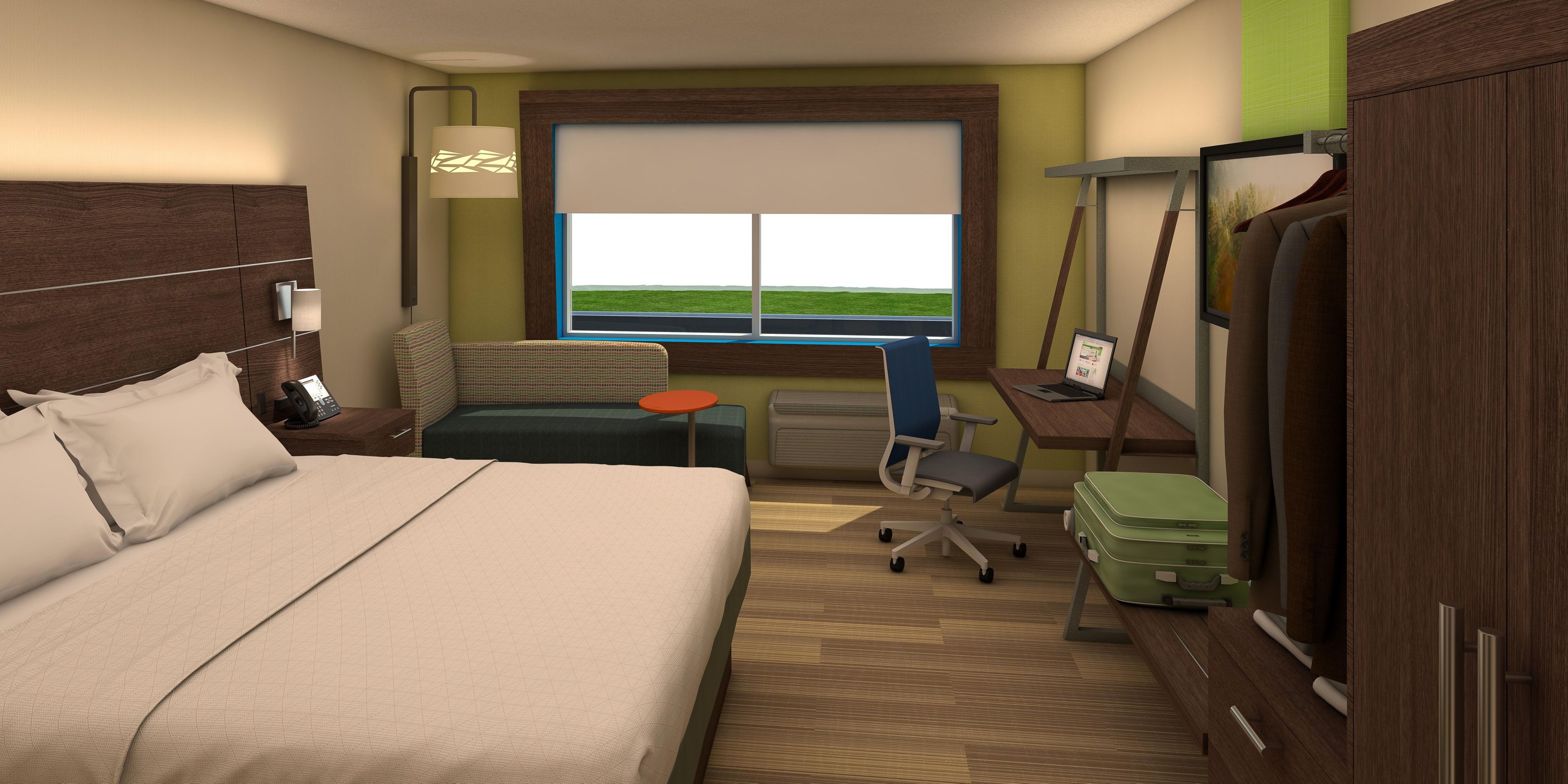 The hotel host 76 rooms all equipped with Keurigs with coffee and tea, mini-fridge and microwave. Top quality bedding and mattresses, blackout shades, utility table for dining or work, and phone stations. The bathrooms have under mounted sinks, quartz countertops and back lite vanity mirrors.