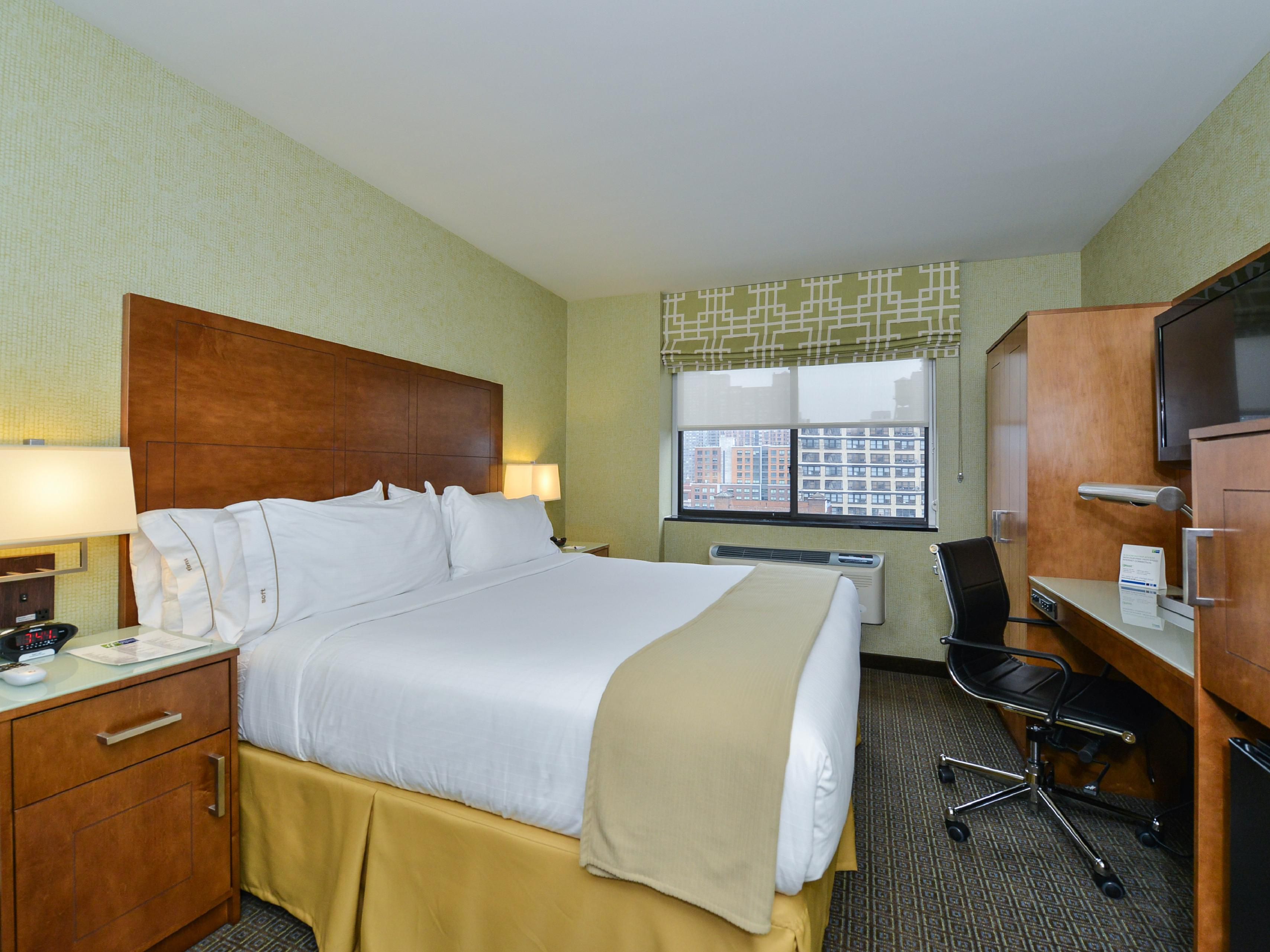 HD cable TV channels, fridge & internet access in all guest rooms.