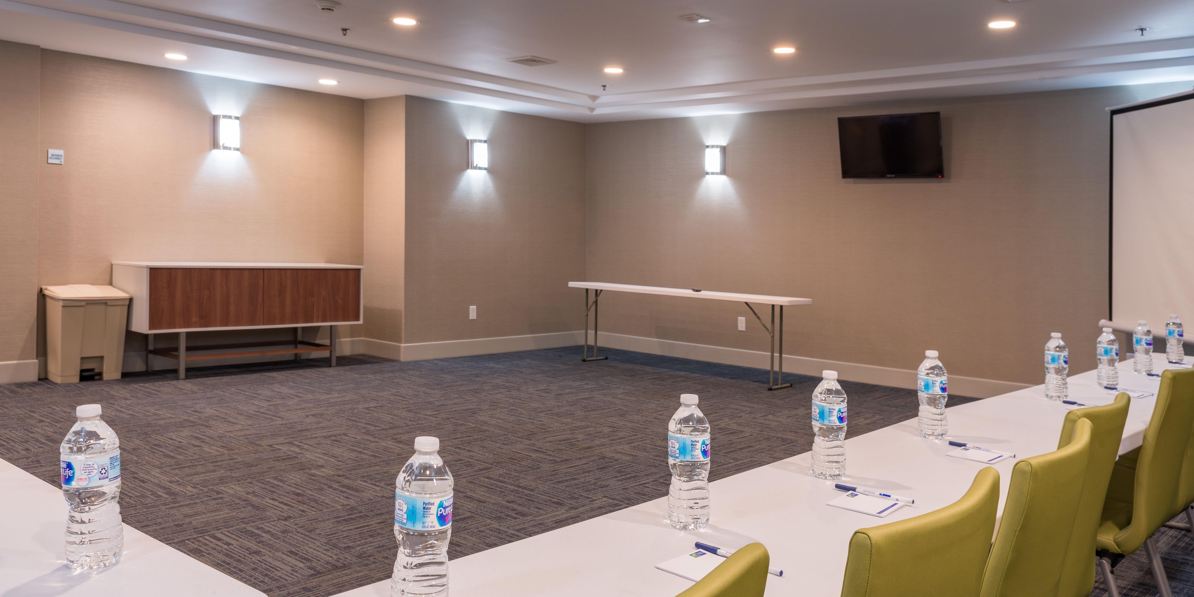 Our flexible meeting space is great for your small boardroom-style event or perfect for a social affair for up to 30 people seated. When you book your event with us the rental includes Wi-Fi, tables, and chairs. This room also has a flat-screen TV for your slideshow or presentation. If you would like to book this room please call 860-372-4000.