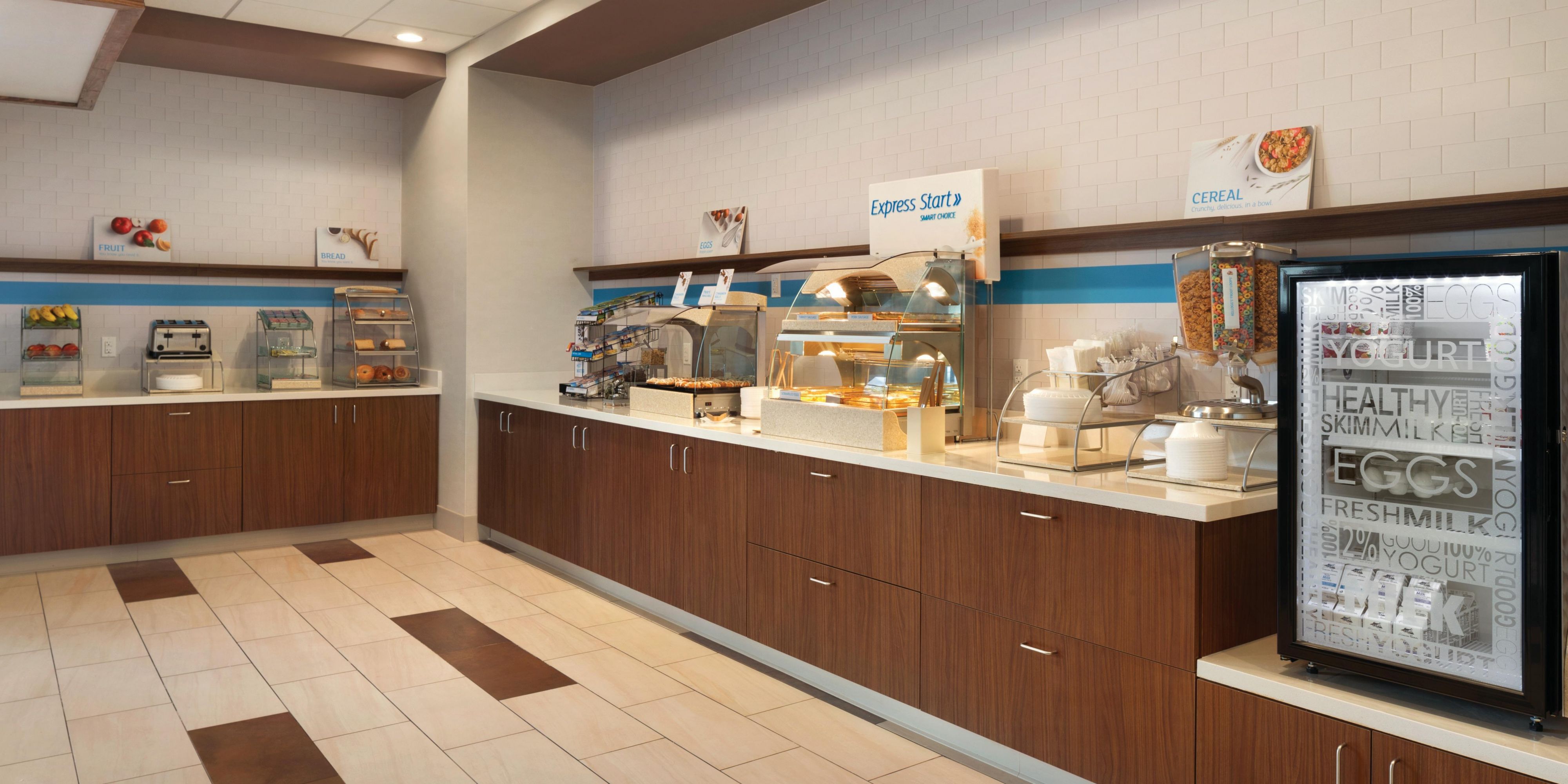 We offer all Guest a complimentary Hot/Cold Breakfast served Daily at the Holiday Inn Express Newnan, Ga.  Bring on the Bacon or Flip for the Pancakes and don't Egg-nore the rest.
