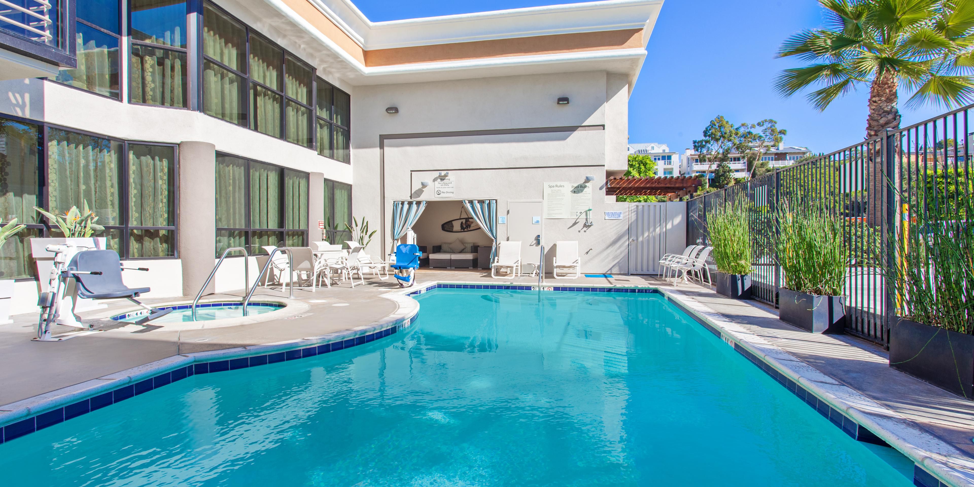 Relax in the Southern California sun at our onsite outdoor pool! Enjoy pool lounges, a shaded cabana area, and a jacuzzi. Don’t forget to grab an ice-cold beer or bottle of wine from our market to enjoy by the pool! 