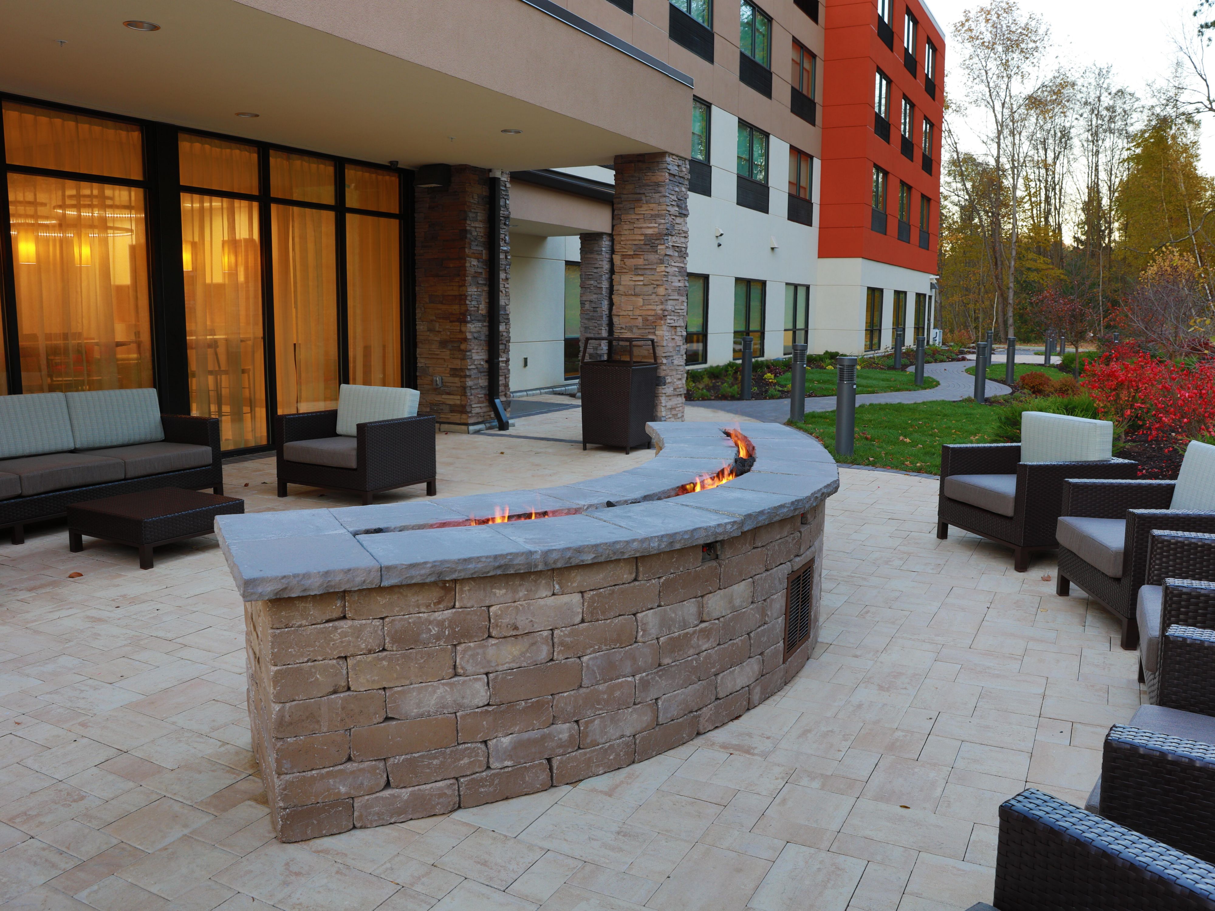 Sit back and relax by the fire on our cozy outdoor patio.
