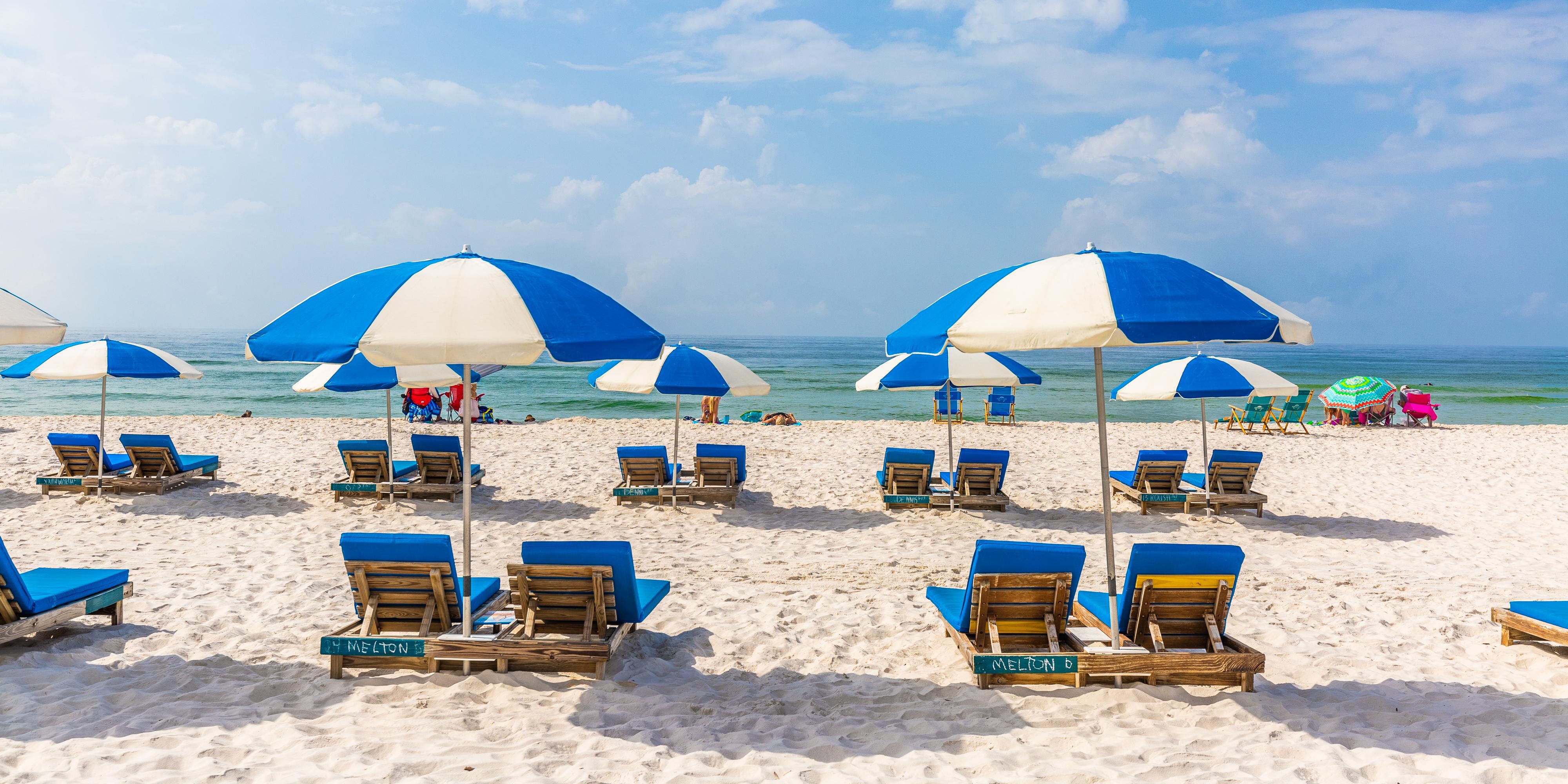2 chairs & an umbrella from Perdido Beach Services during each day of your stay. Enjoy the sunny weather with some shade!  We'll give you a stocked soft sided cooler to make this package even more fun. Receive your coupons to claim your chairs & cooler at check in.  Must buy 3 days in advance. Available March through October.  
