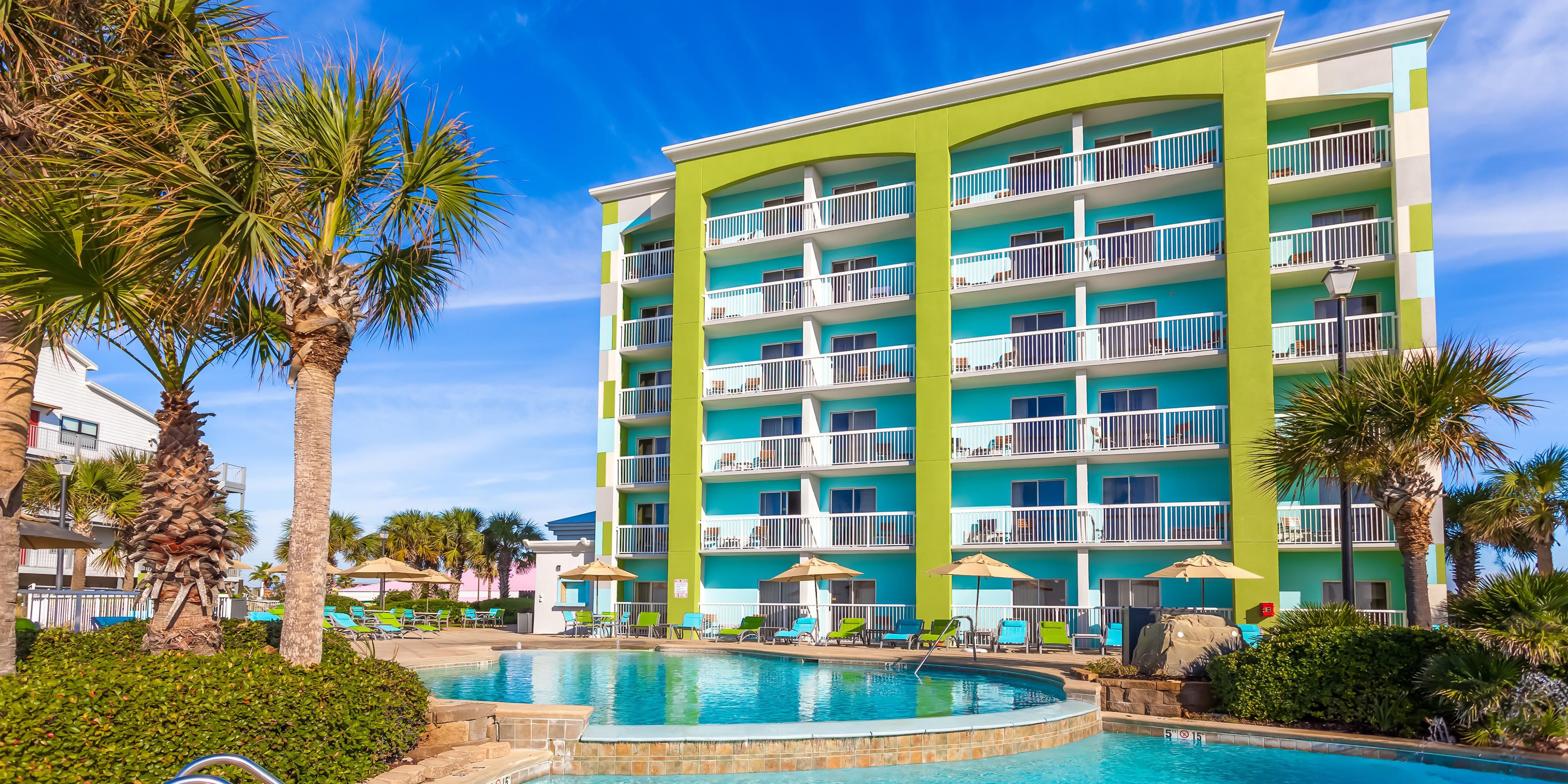 Our beachfront hotel is close to restaurants, shopping, nightlife and popular local attractions in Orange Beach and Gulf Shores, Alabama, including the Amphitheater at the Wharf, Tanger Outlets, Waterville USA, Gulf State Park and the Gulf Islands National Seashore.