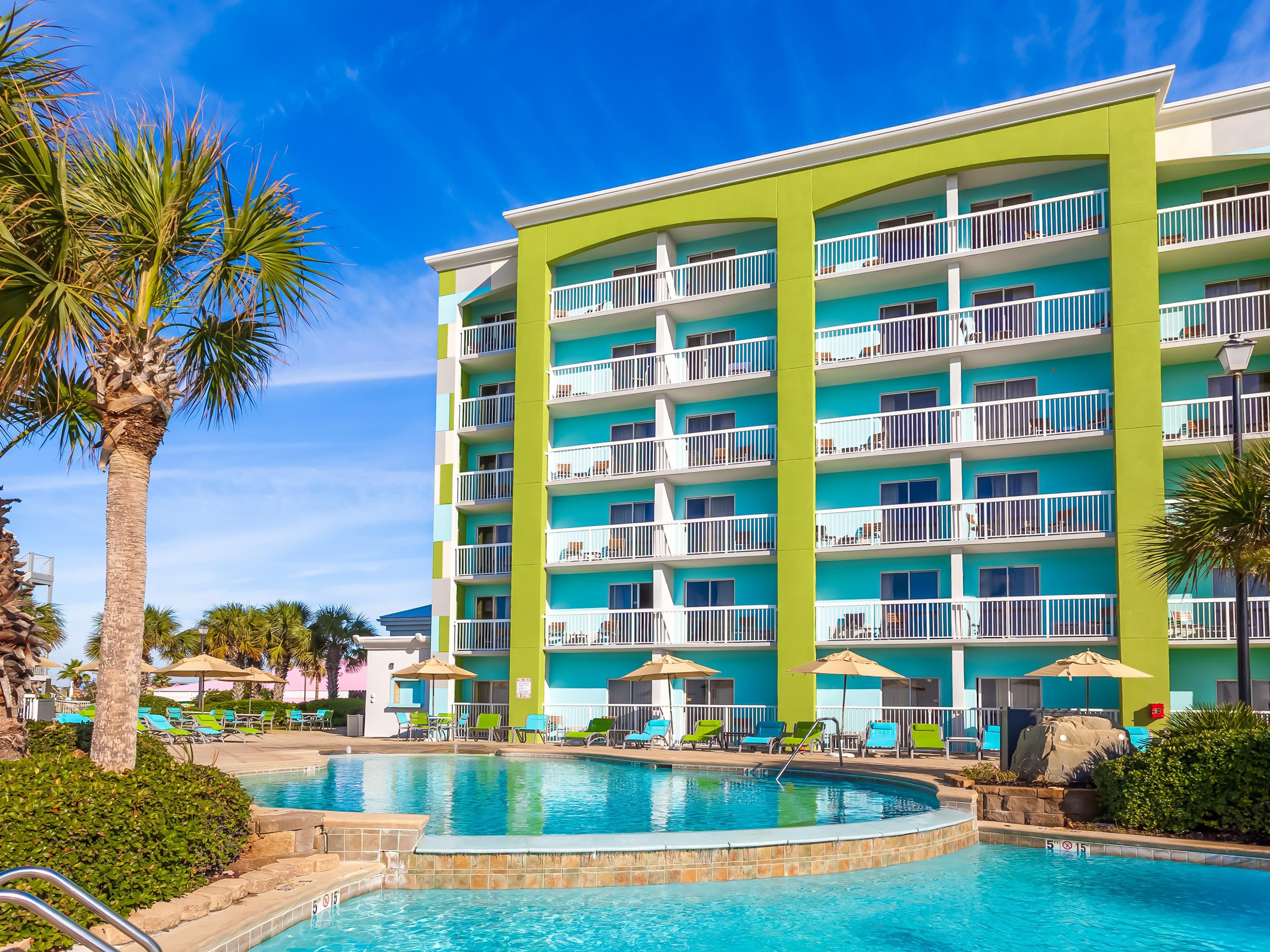 Our beachfront hotel is close to restaurants, shopping, nightlife and popular local attractions in Orange Beach and Gulf Shores, Alabama, including the Amphitheater at the Wharf, Tanger Outlets, Waterville USA, Gulf State Park and the Gulf Islands National Seashore.