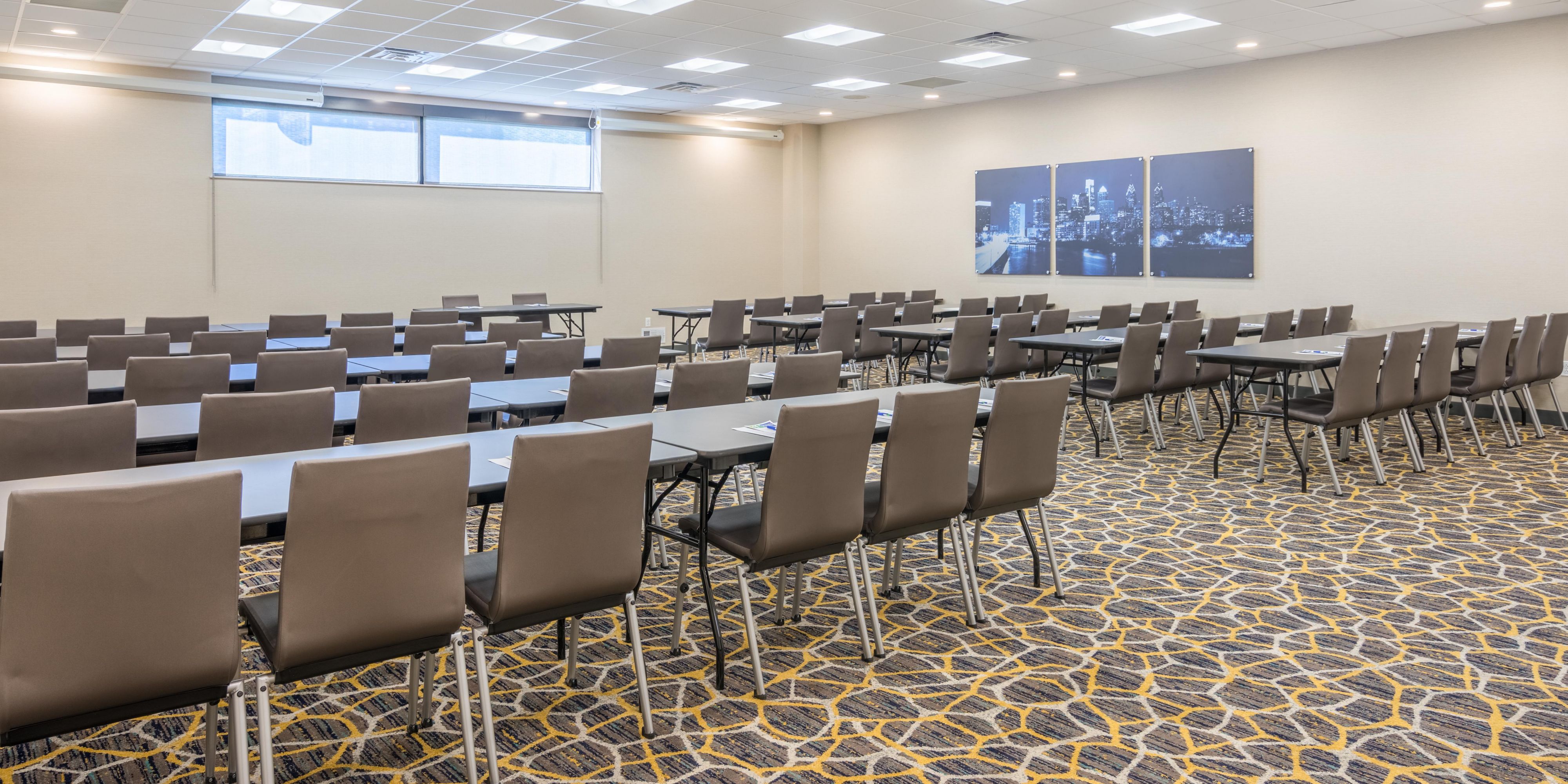 Host your Philadelphia meeting in our hotel, with two versatile venues that can accommodate up to 60 guests. Ideal for business meetings and intimate gatherings, enjoy free Wi-Fi, tailored services, and catering options that ensure your meeting is a success.
