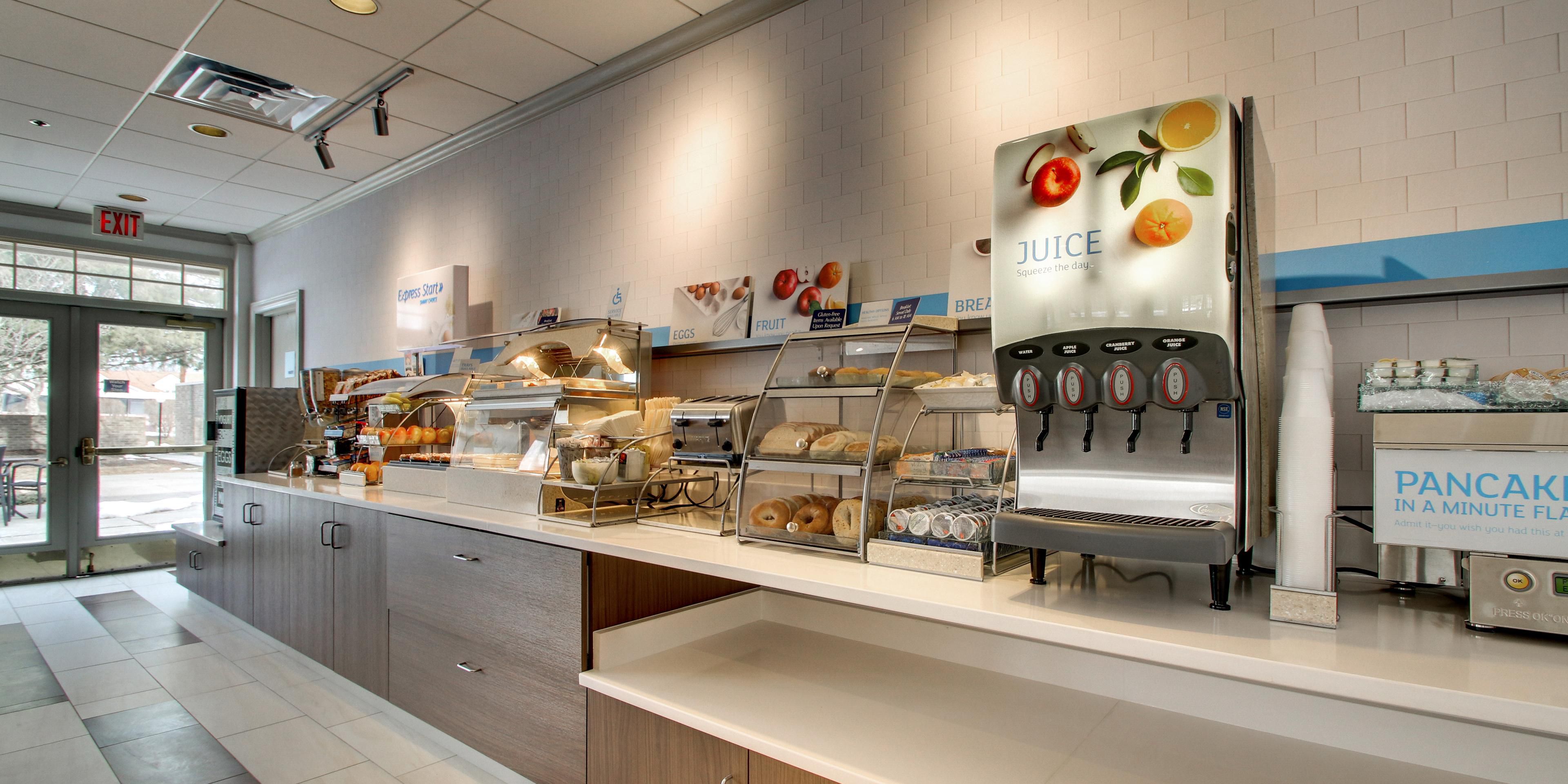  Start your day with a complimentary hot breakfast loaded with a variety of healthy and indulgent options. You can also grab a variety of drinks and snacks on your way out from our Sweet Shop.

    Full Breakfast Included
    Breakfast Buffet Included
    Continental Breakfast Included
    Complimentary Coffee in Lobby
    Kids Eat Free