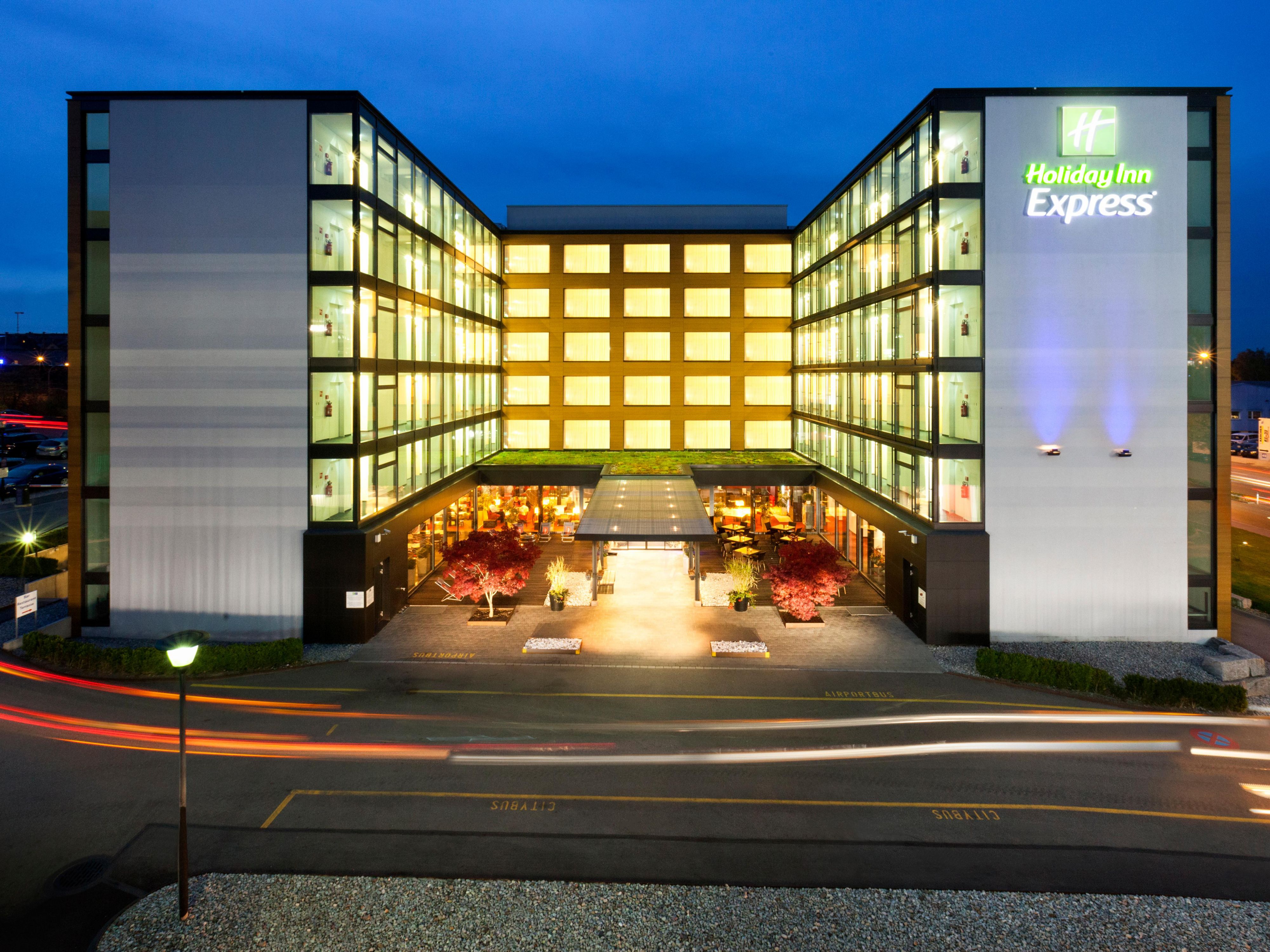Holiday Inn Express Zurich Airport Hotel Exterior at Night
