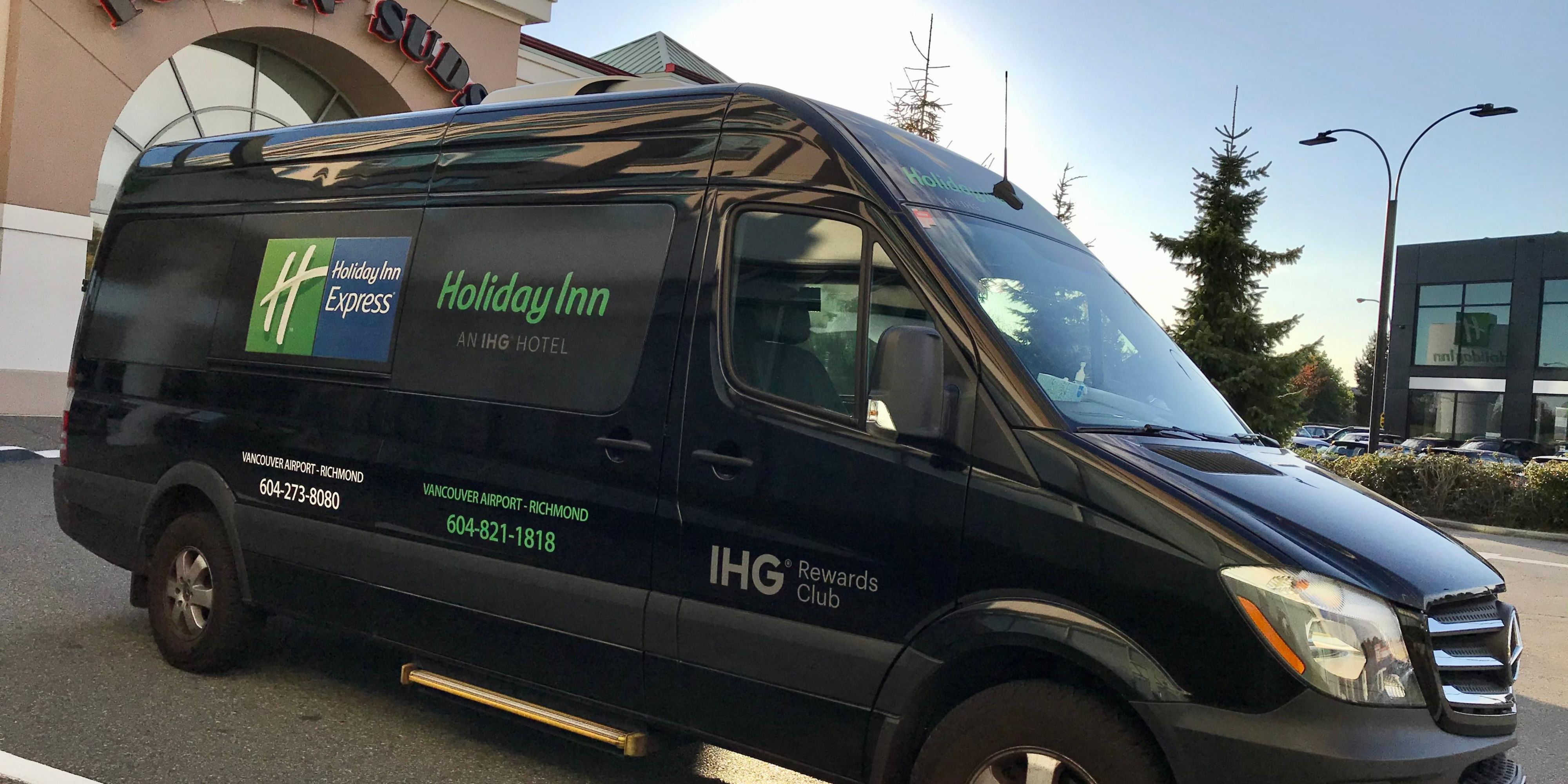 Holiday Inn Express Vancouver Airport - Richmond is pleased to offers a 24-hour airport transportation service.  Please call our hotel direct at 604-273-8080 upon arrival to arrange for pickup. 
