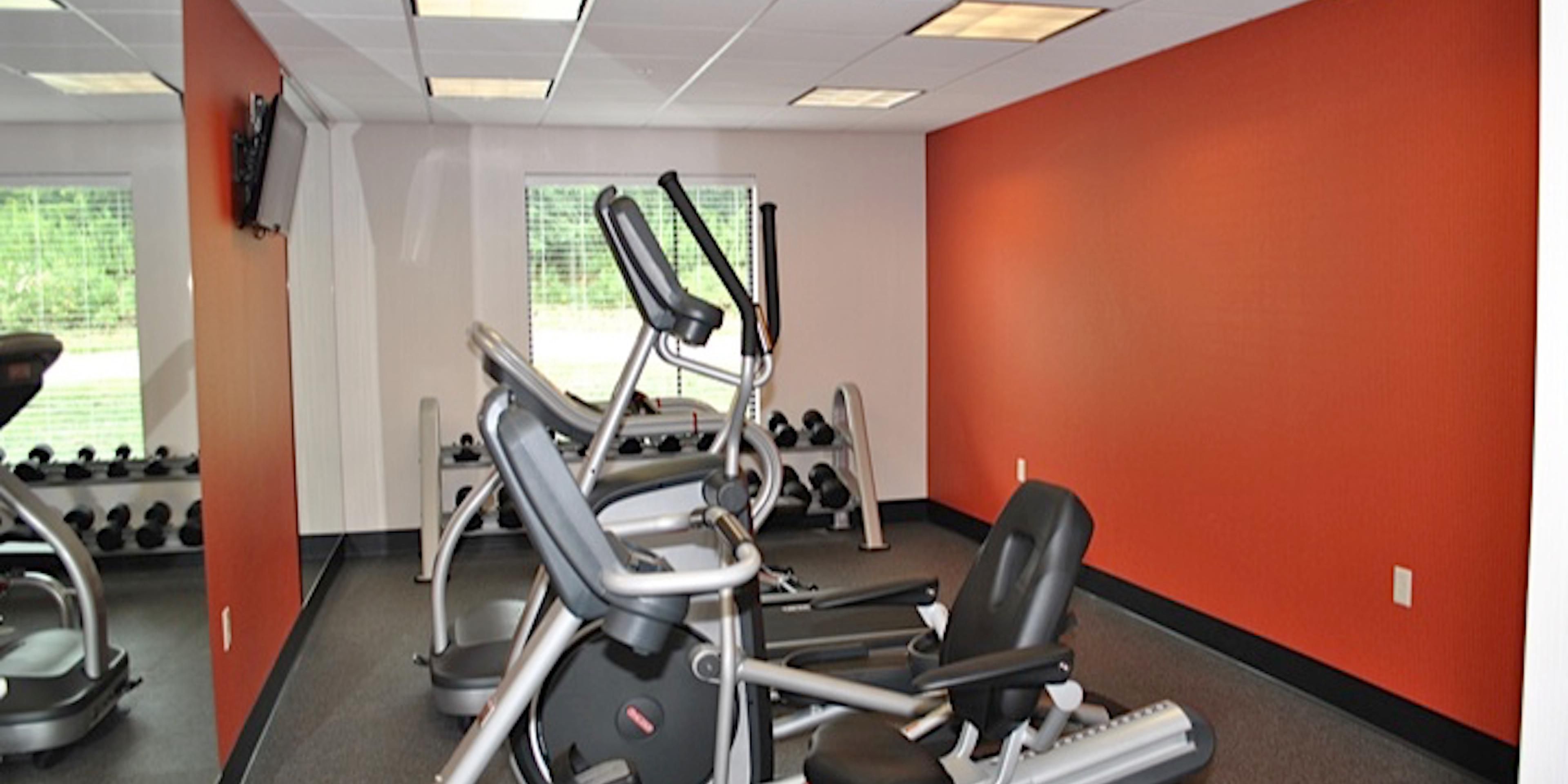 Every guest can enjoy our complimentary 24 hour fitness center while staying with us! Our fitness center features the newest equipment with built in fans, a flat screen TV, a weight bench with free weights & multiple, multiple other exercise tools and complimentary ear buds upon request.
